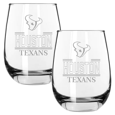 Houston Texans The Memory Company Two-Piece 15oz. Classic Crew Stemless Wine Glass Set