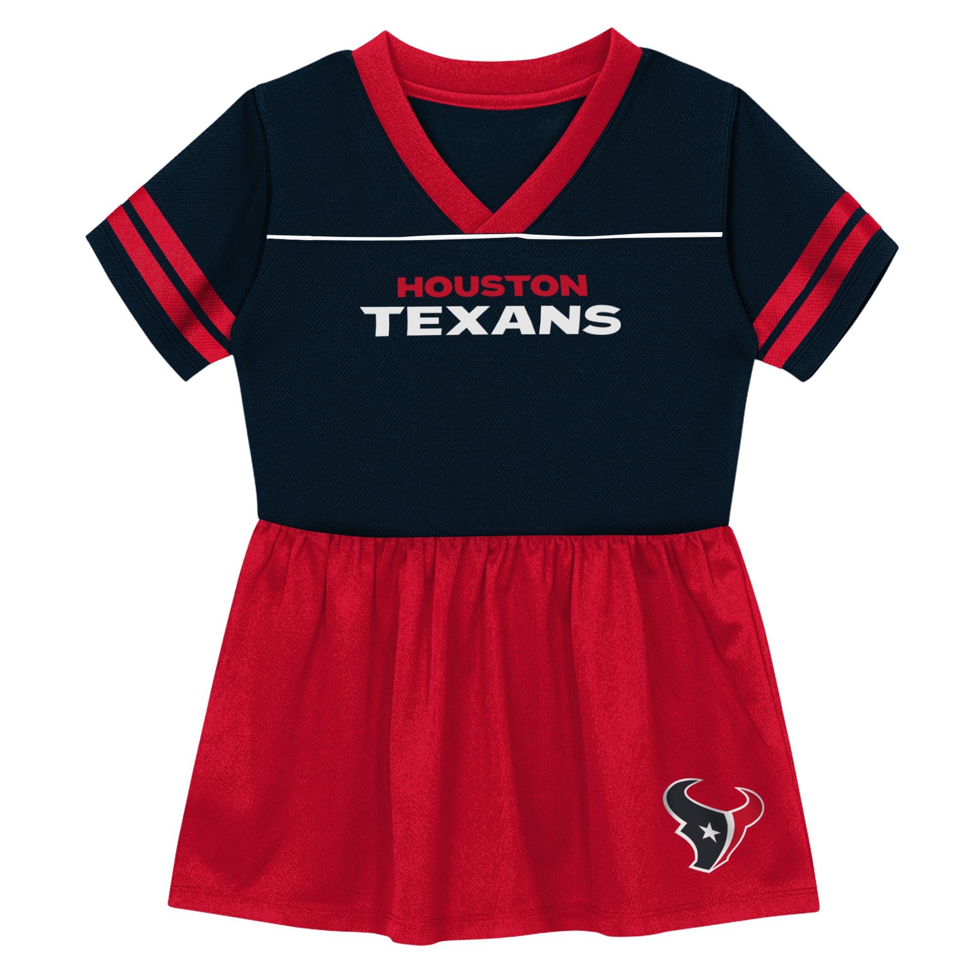 Toddler Outerstuff Navy Houston Texans Stadium Lights V-Neck Fashion Football Jersey Dress