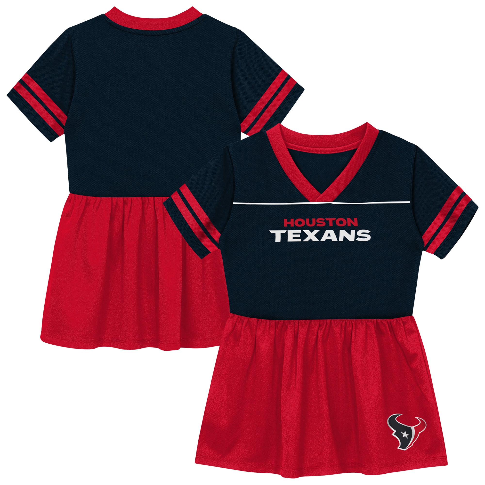 Toddler Outerstuff  Navy Houston Texans Stadium Lights V-Neck Fashion Football Jersey Dress