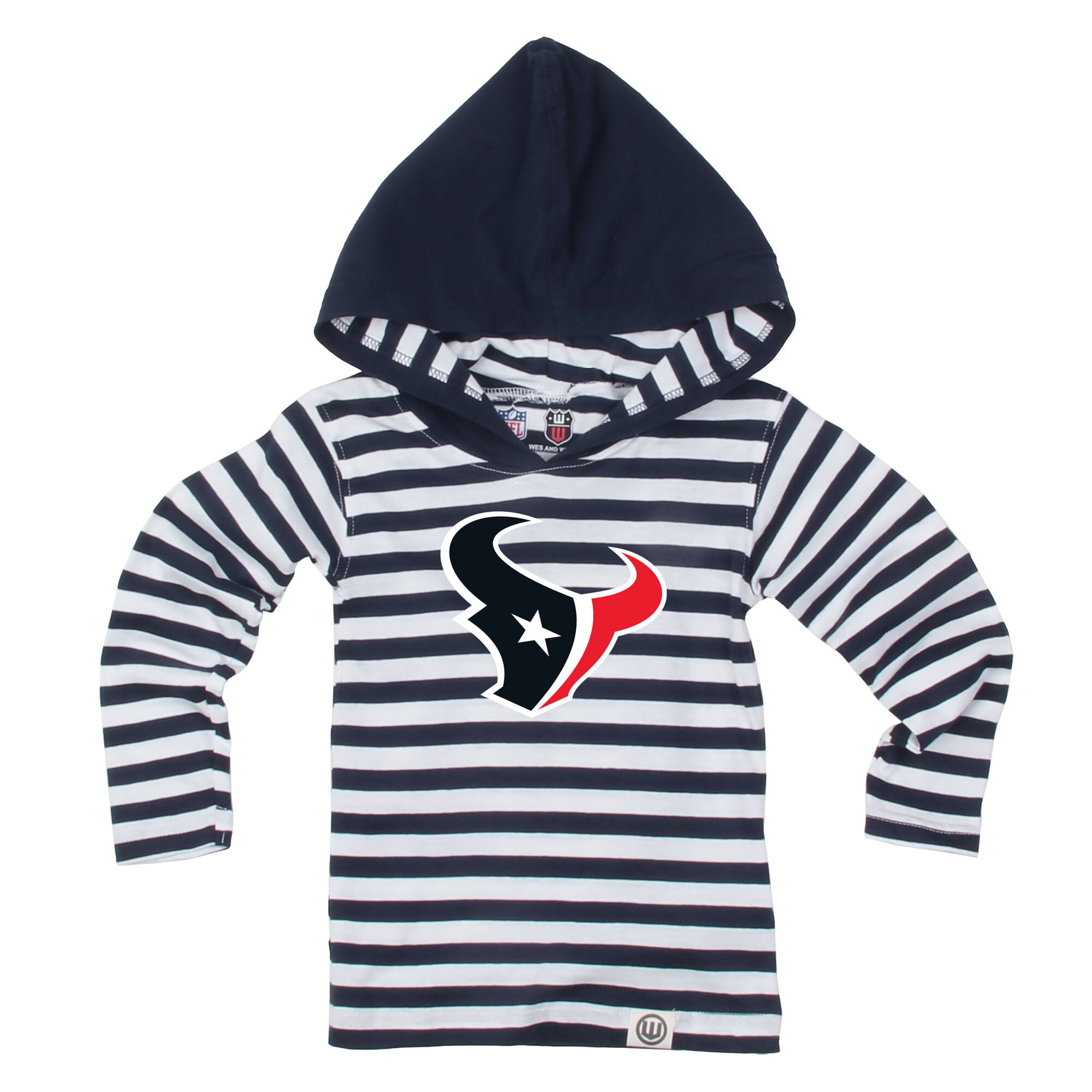 Ensemble haut à manches longues et pantalon capuche rayé bleu marine Houston Texans pour tout-petits Wes & Willy