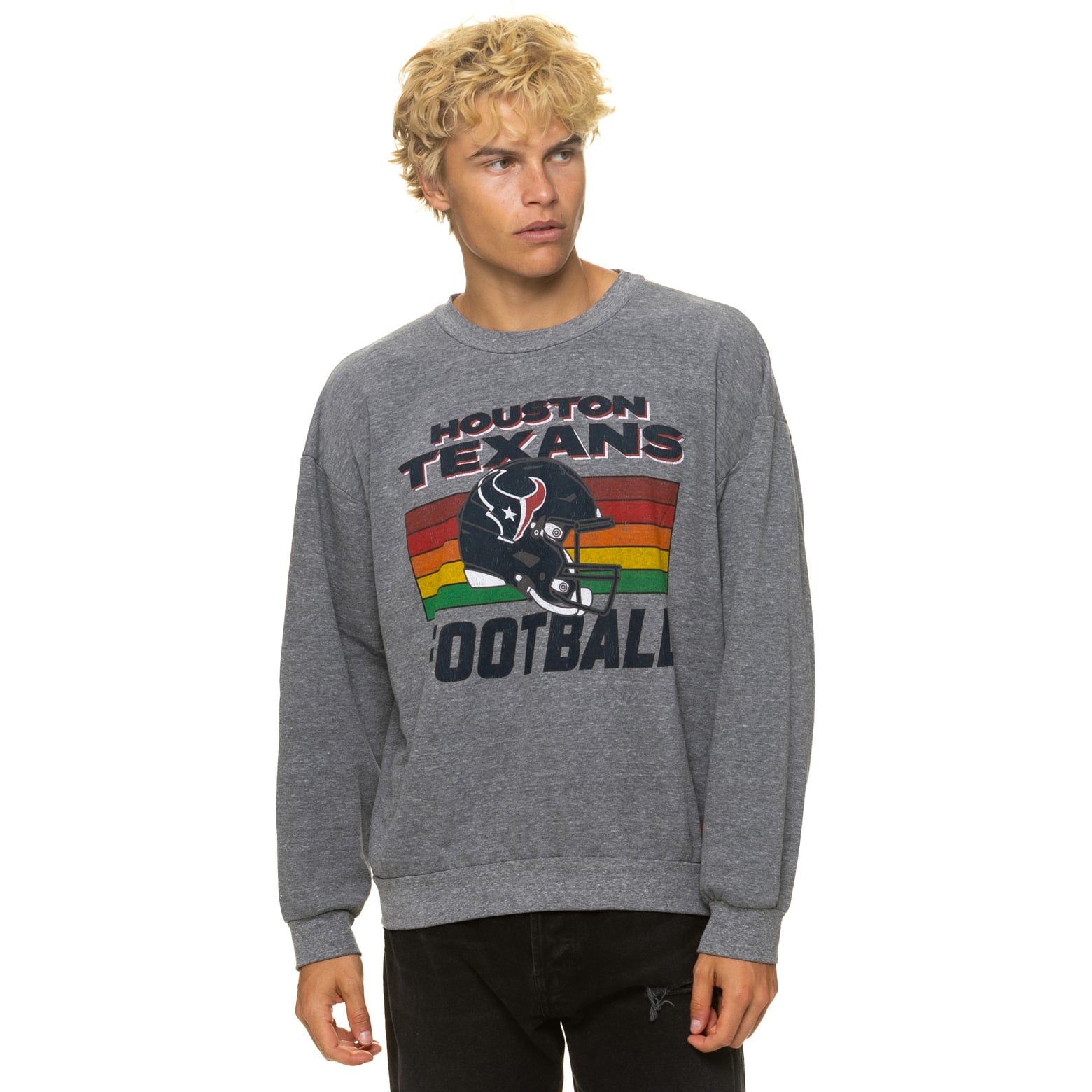 Sweat-shirt unisexe Aviator Nation gris chiné Houston Texans, coupe décontractée, en mélange de trois matières
