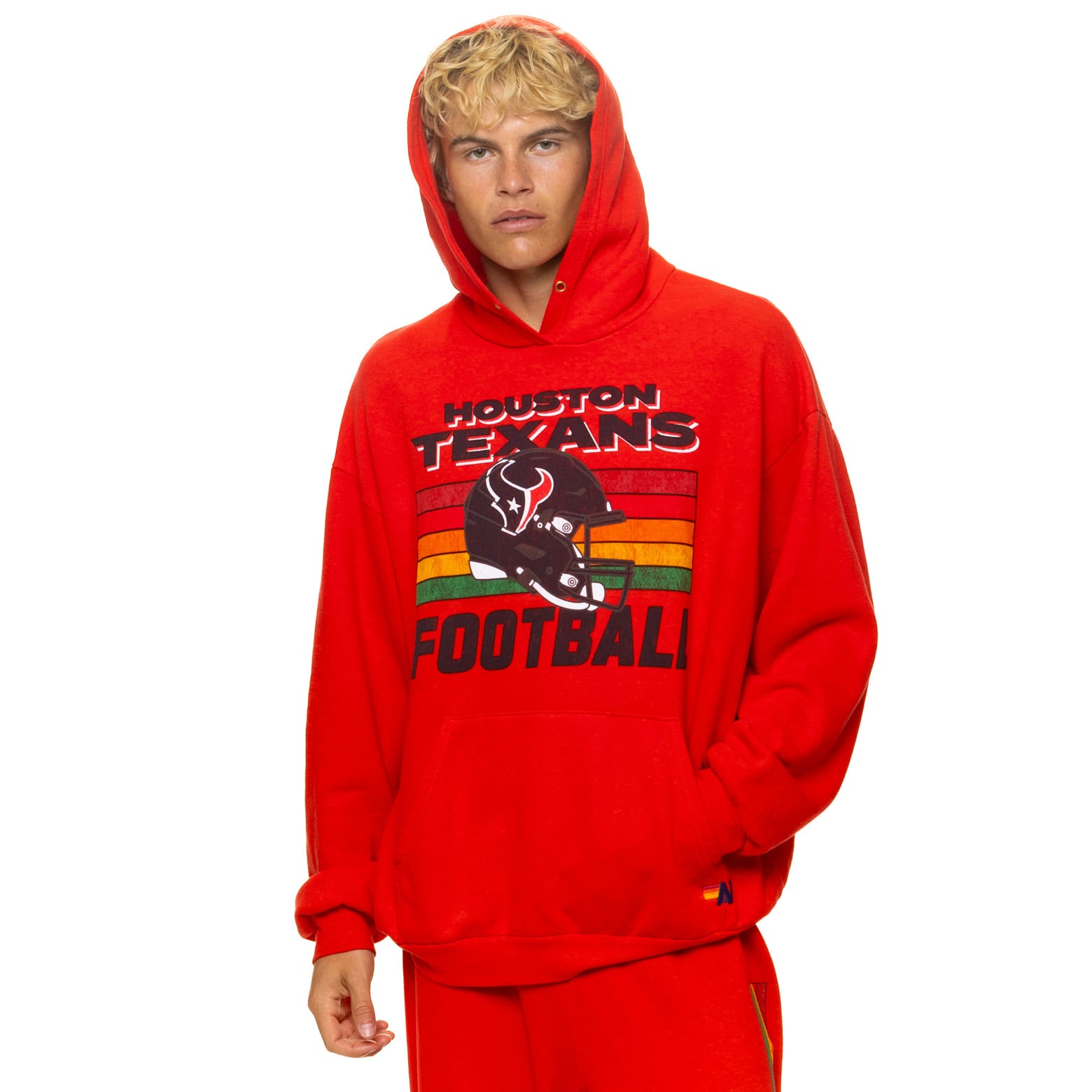 Sweat à capuche unisexe Aviator Nation rouge Houston Texans, coupe décontractée, en mélange de trois matières
