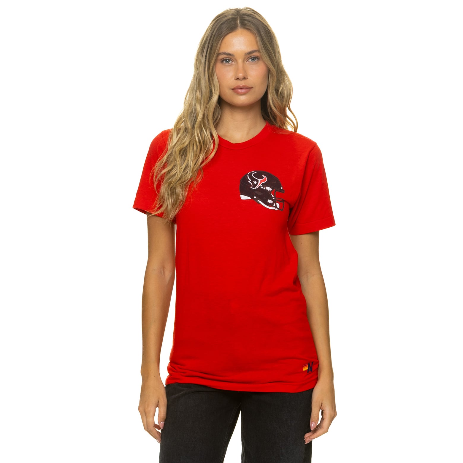 T-shirt unisexe Aviator Nation rouge Houston Texans en mélange de trois matières