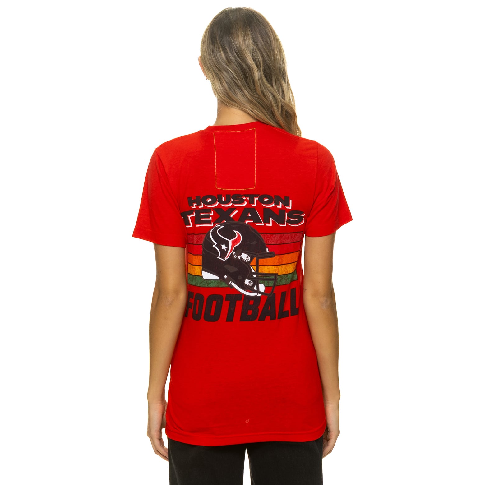 T-shirt unisexe Aviator Nation rouge Houston Texans en mélange de trois matières