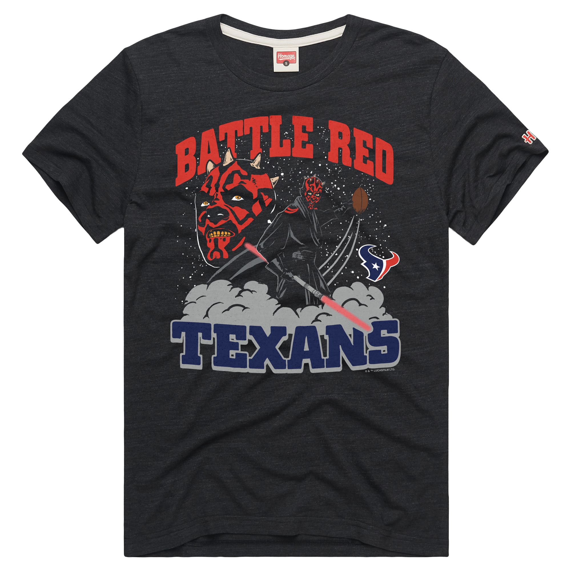 T-shirt unisexe Hommage Charcoal Houston Texans Star Wars x NFL Tri-Blend