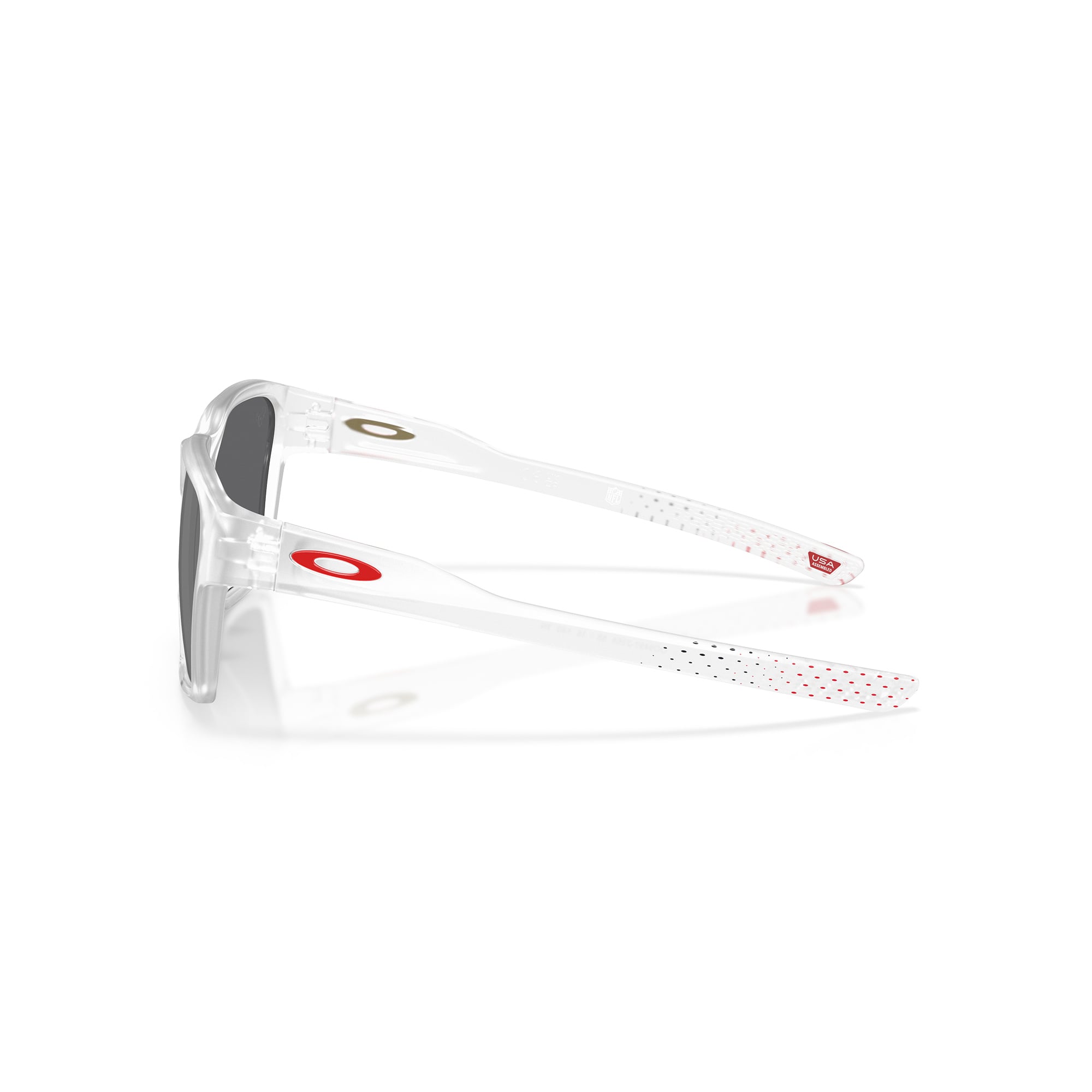 Unisex Oakley Houston Texans Briza Matte Clear Sunglasses with Prizm Black Polarized Lenses