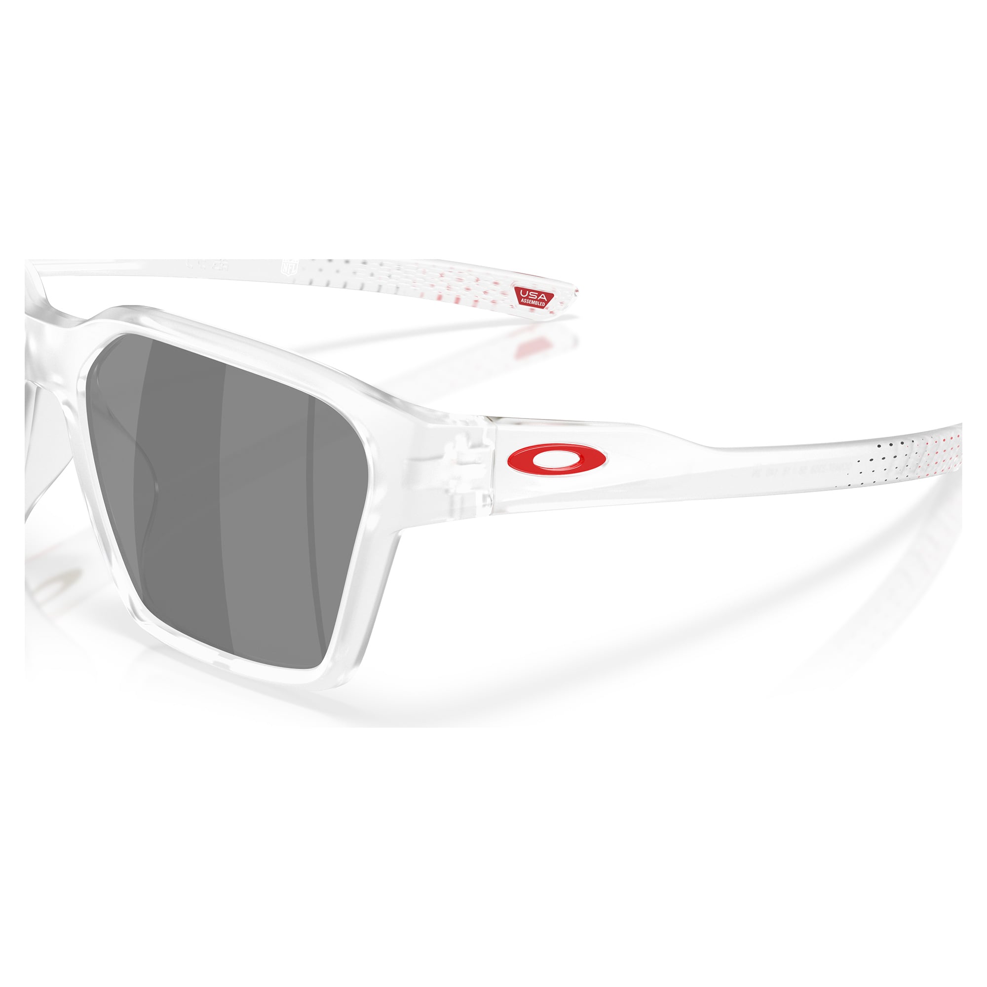 Unisex Oakley Houston Texans Briza Matte Clear Sunglasses with Prizm Black Polarized Lenses