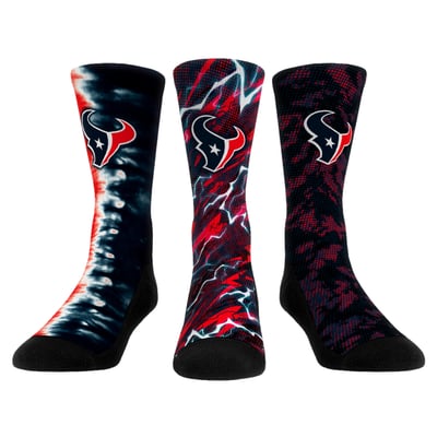 Houston Texans Rock Em Unisex Team Tones Three-Pack Crew Socks