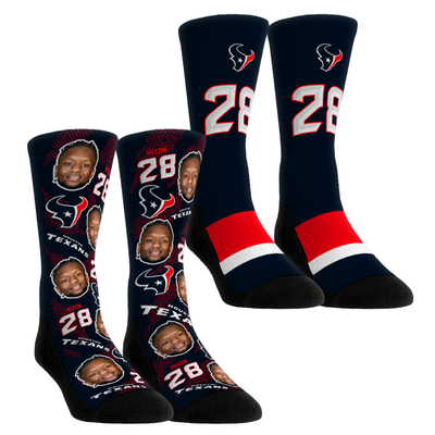 Joe Mixon Houston Texans Rock Em Unisex Player Football Guy Two-Pack Crew Sock Set