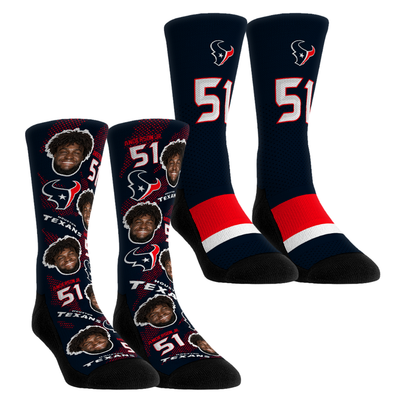 Will Anderson Jr. Houston Texans Rock Em Unisex Player Football Guy Two-Pack Crew Sock Set