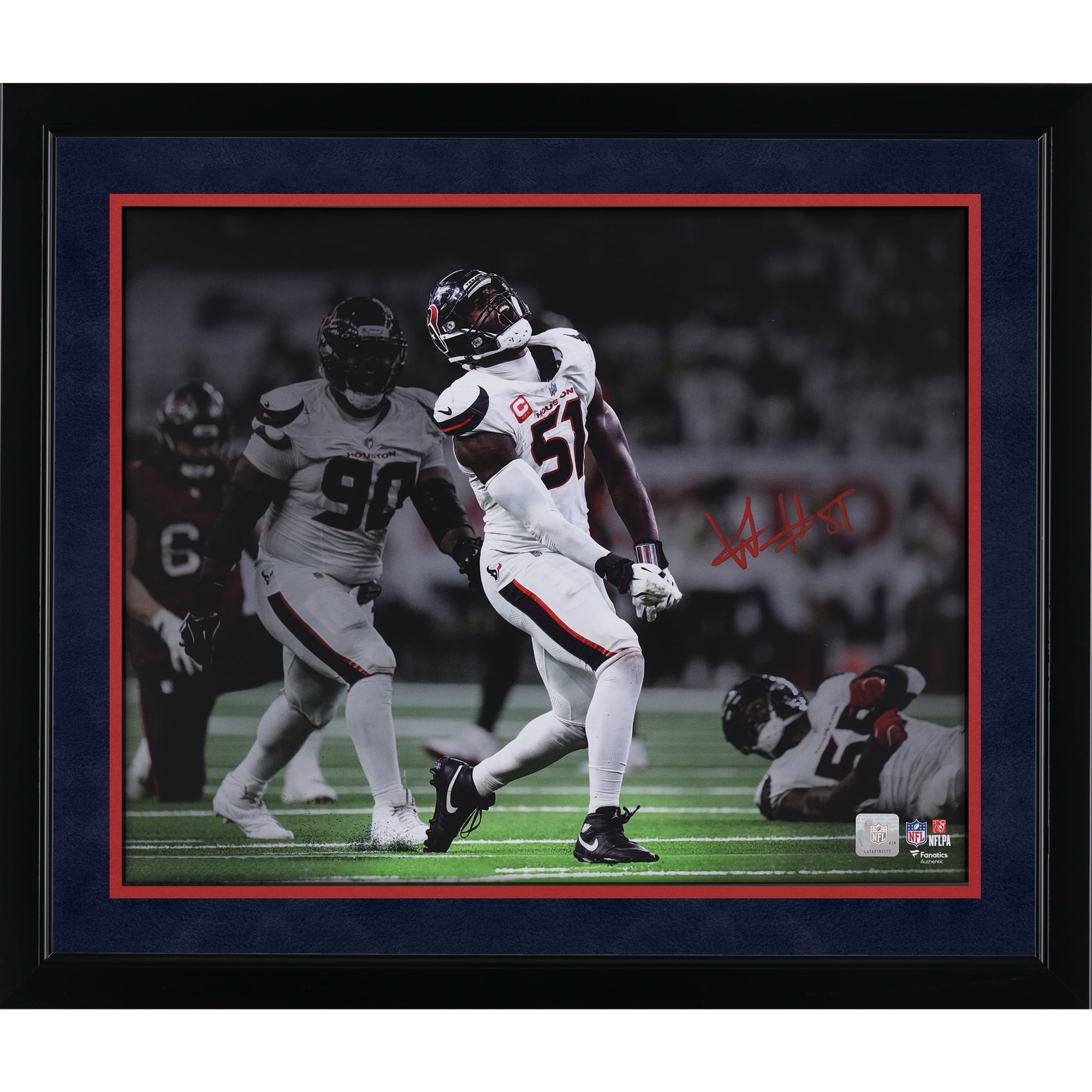 Photo dédicacée de Will Anderson Jr. (Houston Texans) - Célébration d'un sack (40 x 50 cm)