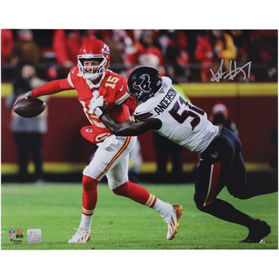 Will Anderson Jr. Houston Texans Autographed Fanatics Authentic 16" x 20" Sacking Patrick Mahomes Photograph