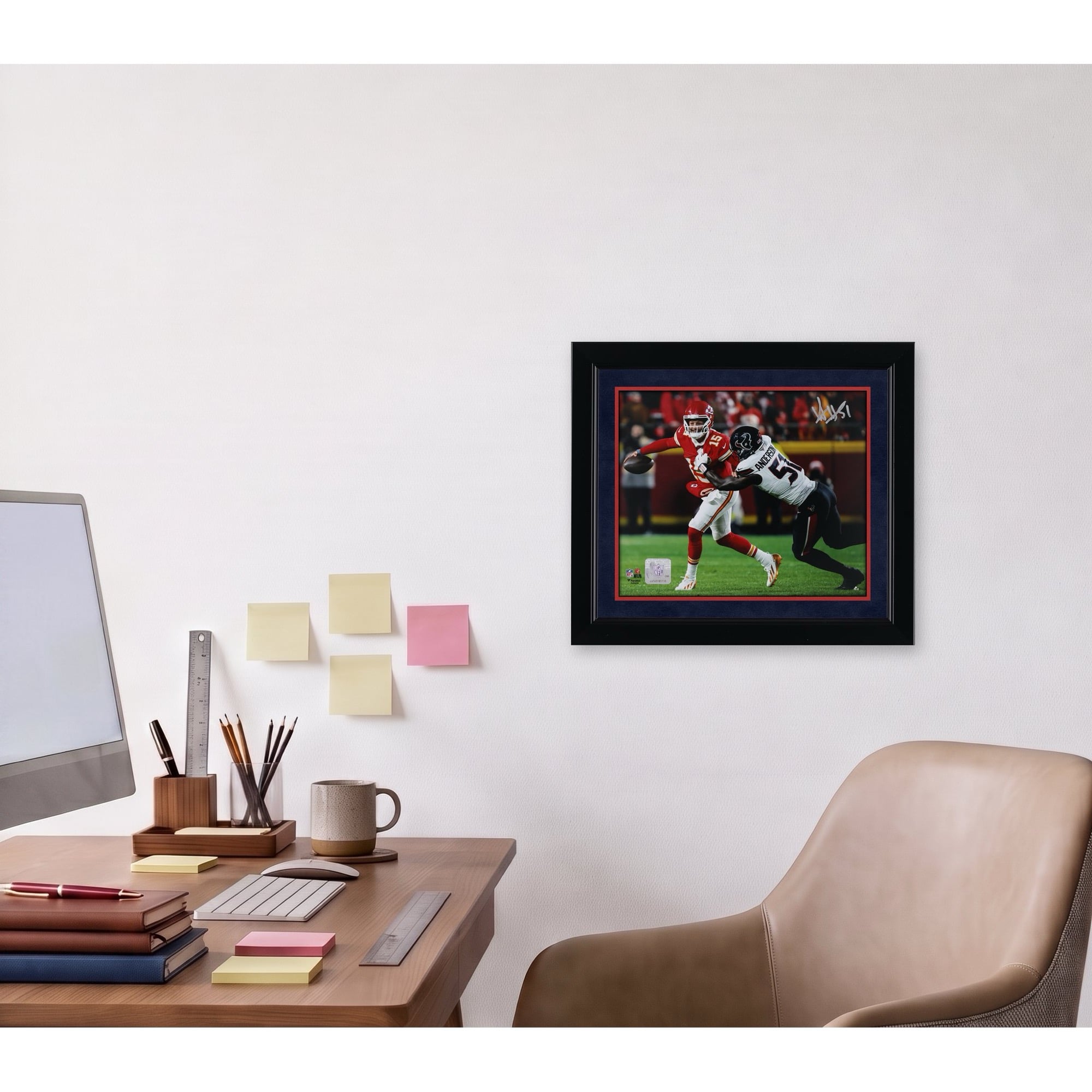 Photo 8" x 10" autographiée de Will Anderson Jr. (Houston Texans) mettant en scène Patrick Mahomes en train de plaquer Mahomes