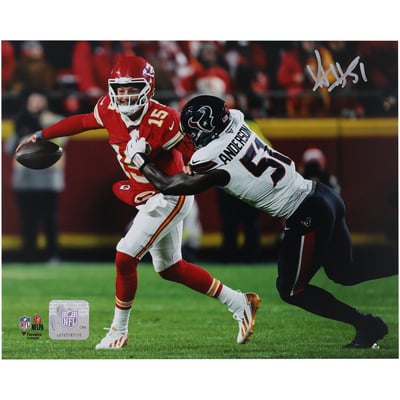 Will Anderson Jr. Houston Texans Autographed Fanatics Authentic 8" x 10" Sacking Patrick Mahomes Photograph