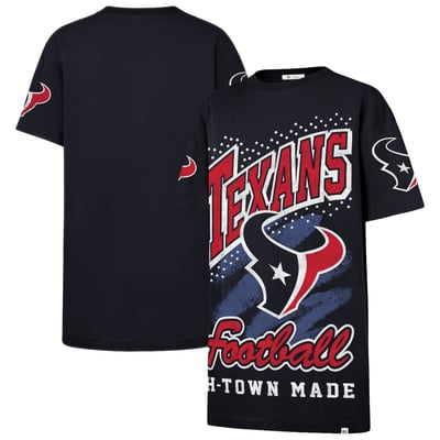  Houston Texans '47 Women's Oversized Gemstone Swash T-Shirt Dress - Navy