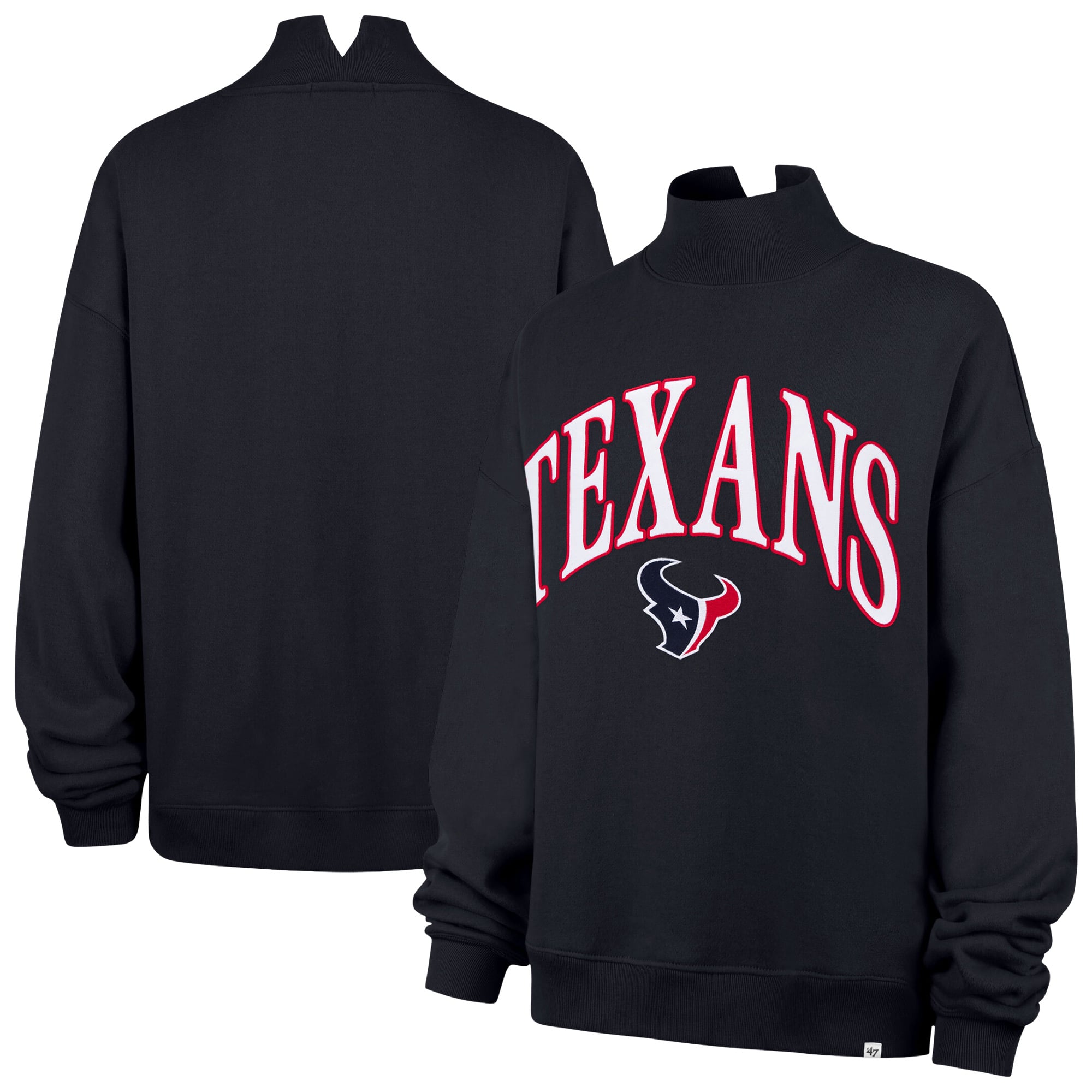Sweat-shirt oversize à col montant « 47 Navy Houston Texans » pour femme