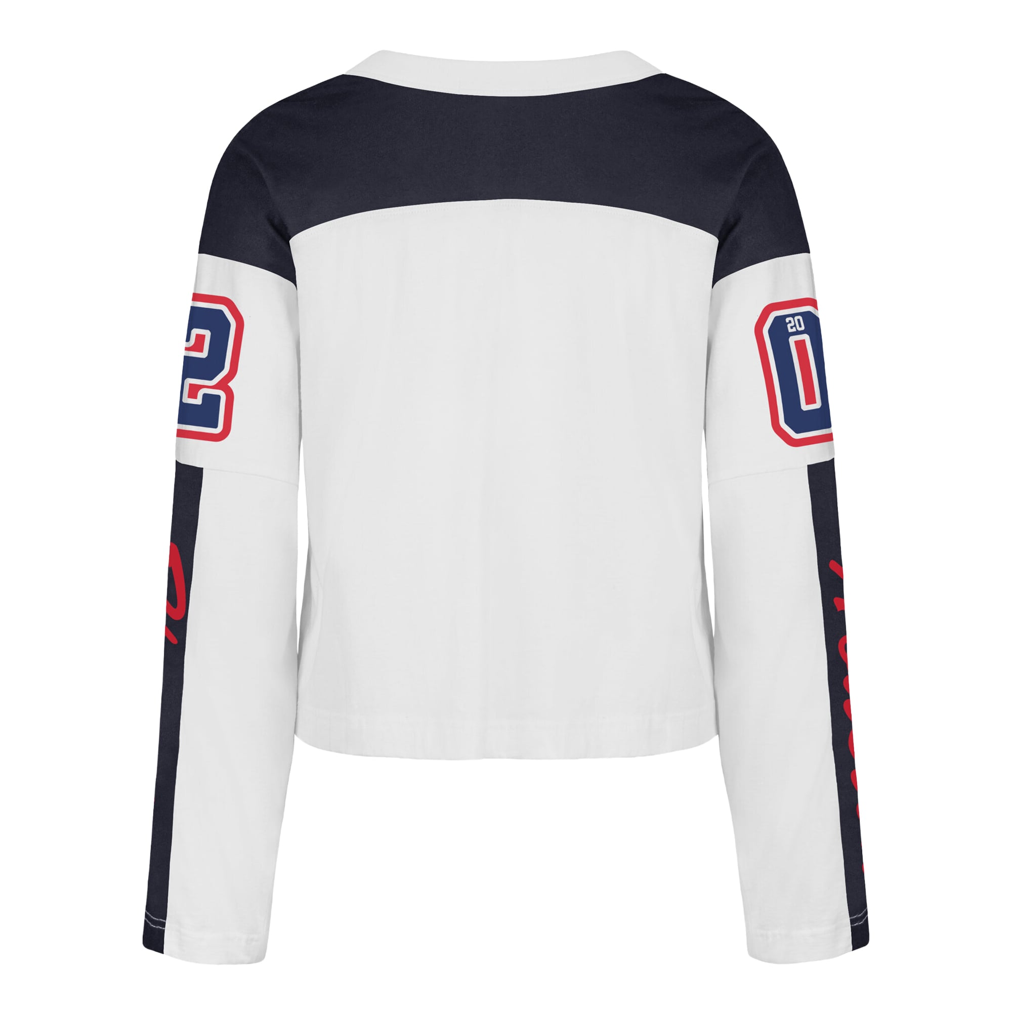 T-shirt à manches longues et col en V blanc Houston Texans '47 pour femme
