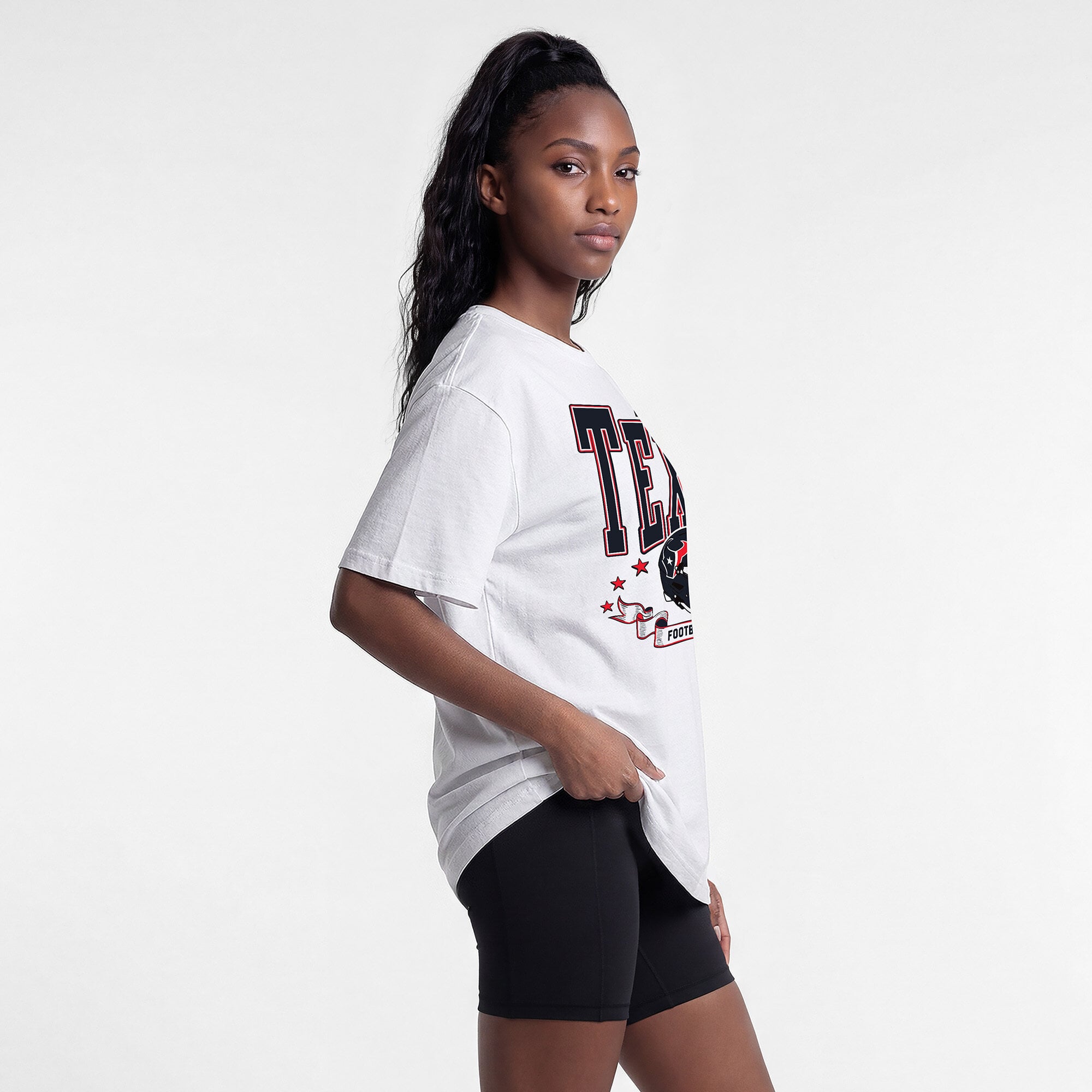 T-shirt oversize blanc Champion Houston Texans pour femmes