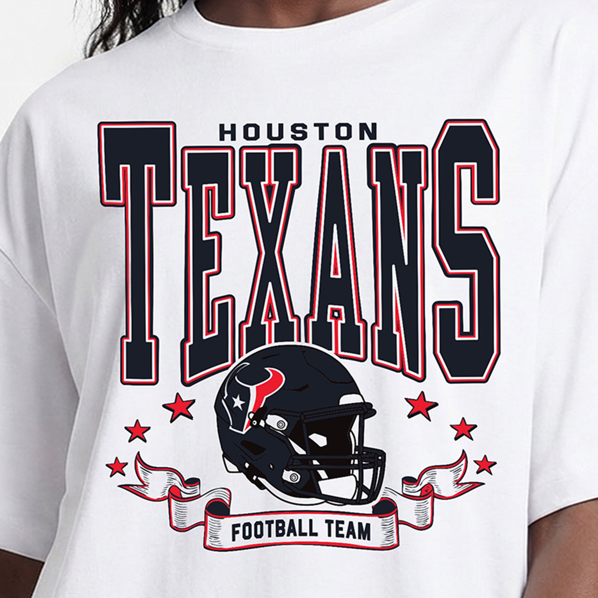 T-shirt oversize blanc Champion Houston Texans pour femmes