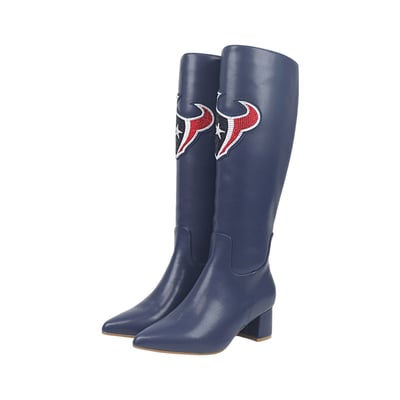  Houston Texans FABGATING by Cuce Women's Vegan Leather Classic Team Boots - Navy