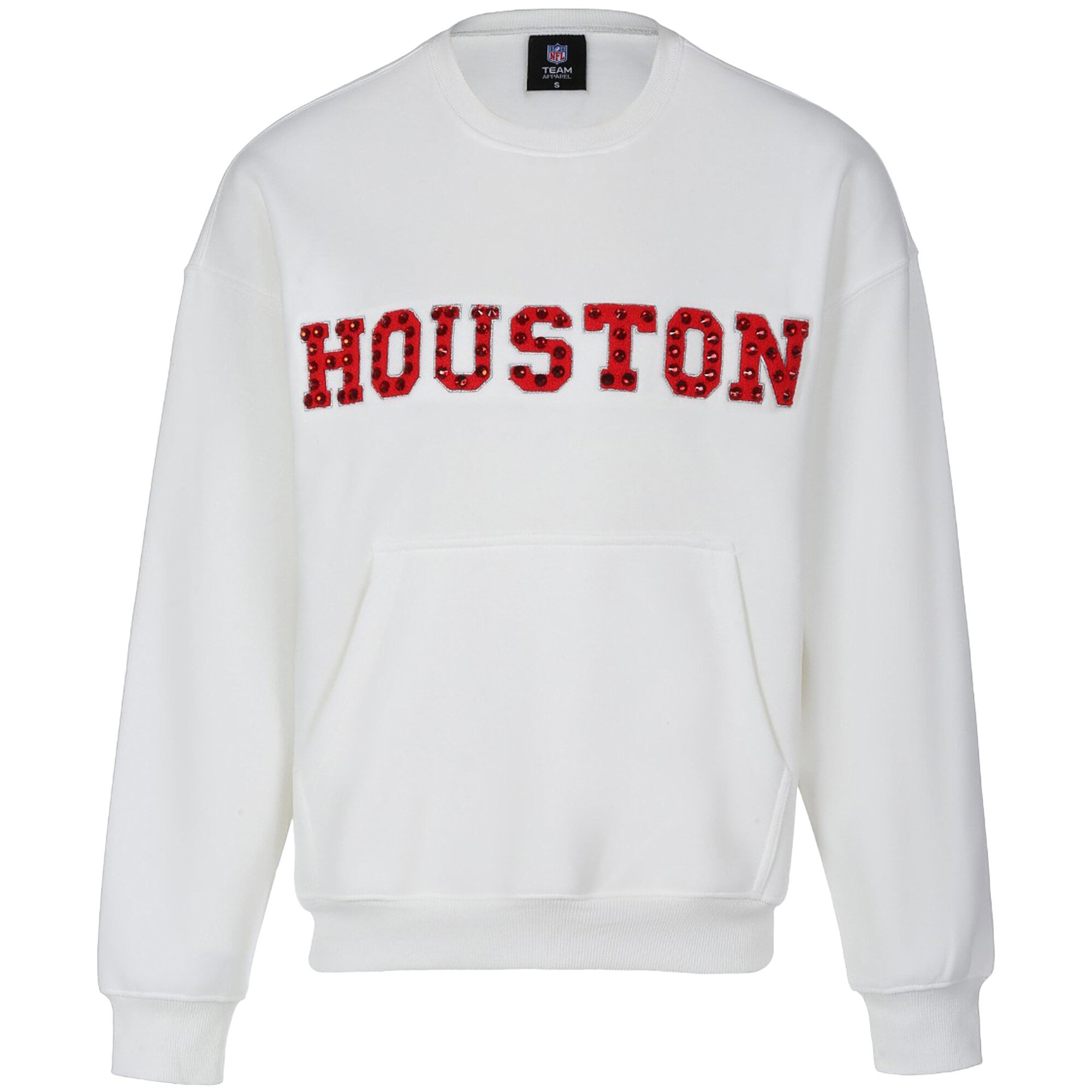 Sweat-shirt FABGATING pour femme de Cuce White Houston Texans en chenille orné bijoux