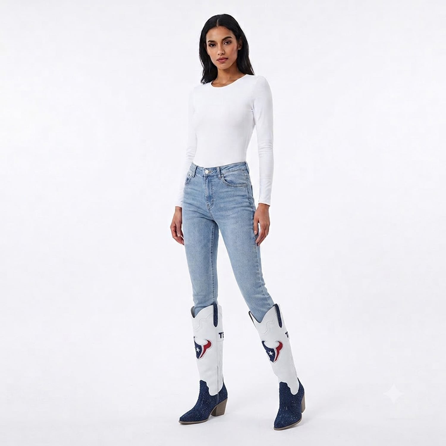 Bottes de cowboy blanches FABGATING by Cuce pour femmes