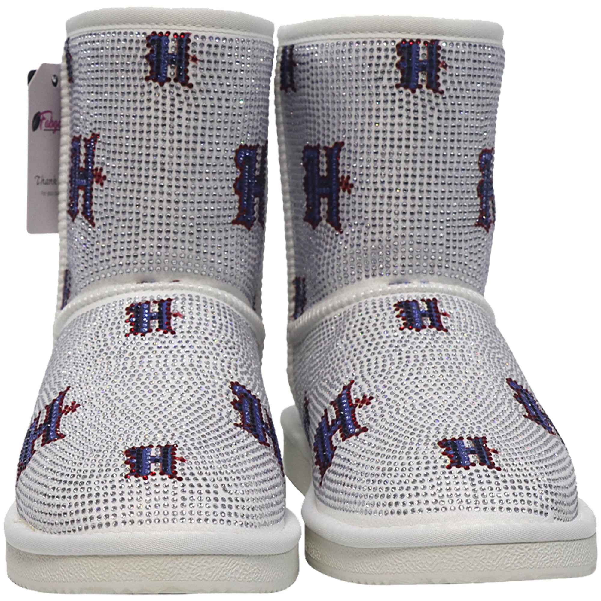 Bottines à enfiler FABGATING by Cuce blanches avec logo des Houston Texans