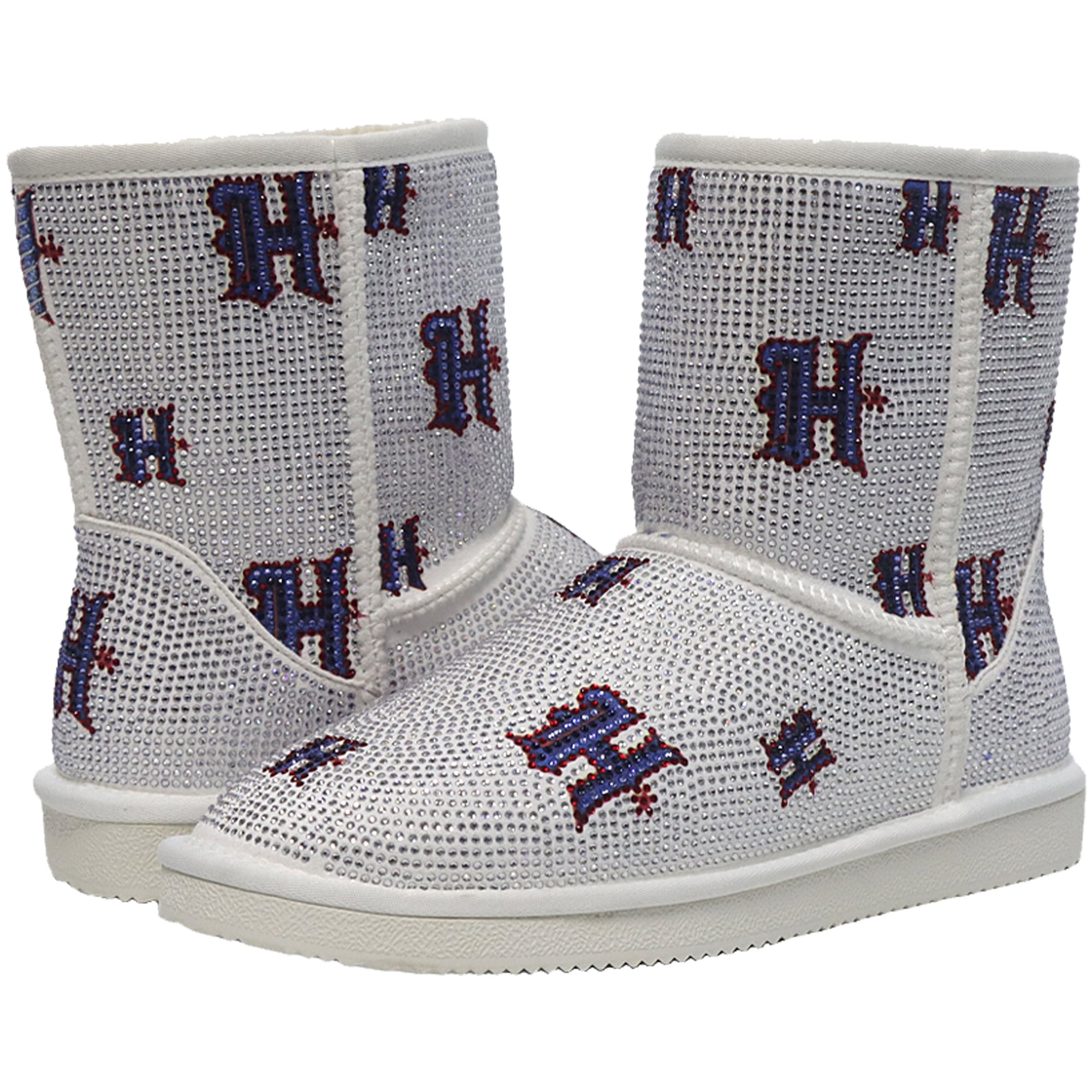 Bottines à enfiler FABGATING by Cuce blanches avec logo des Houston Texans
