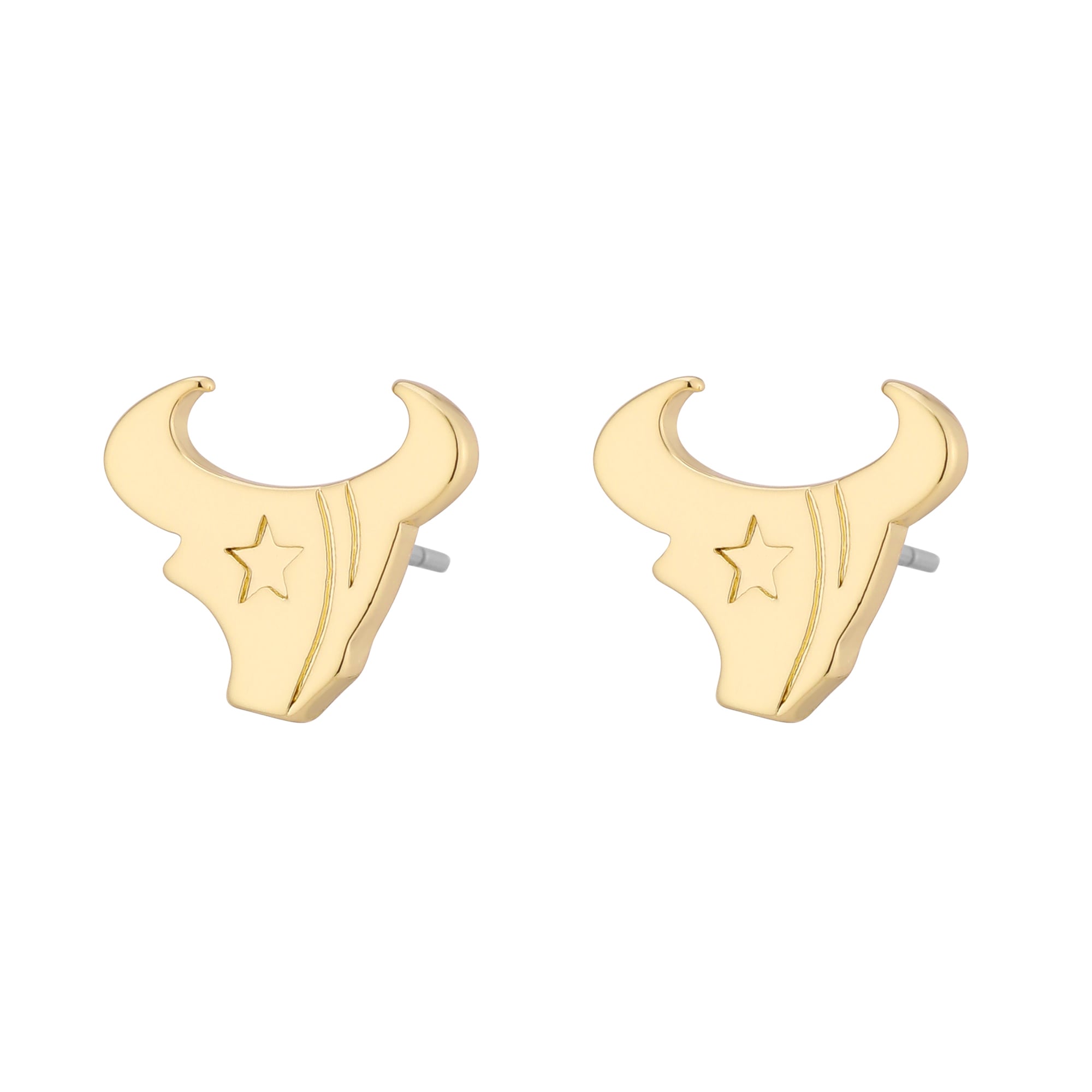 Boucles d'oreilles puces pour femmes LUV AJ Gold Houston Texans Logo