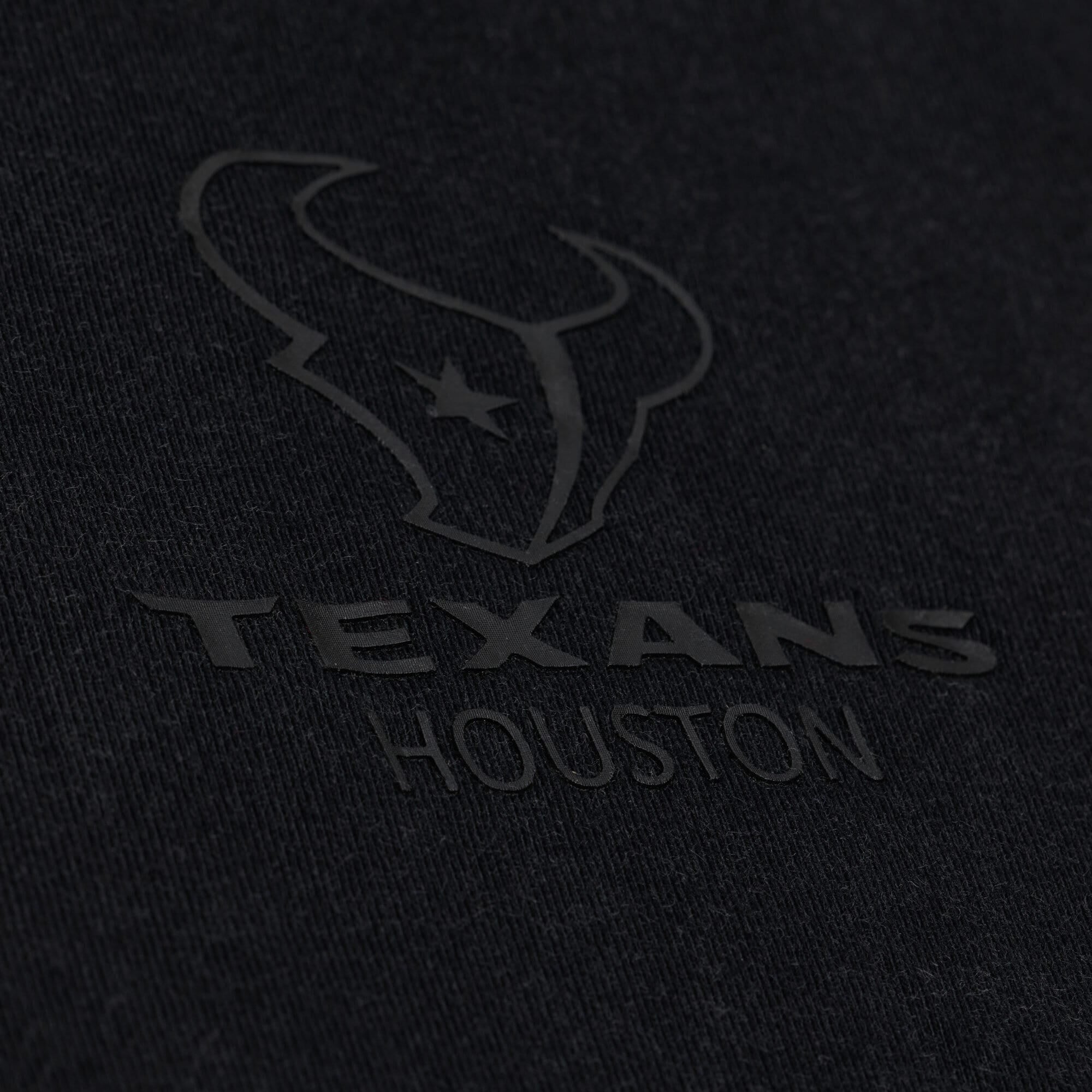 Women's Mitchell & Ness Black Houston Texans Core Essentials Micro Logo Boxy Crop T-Shirt