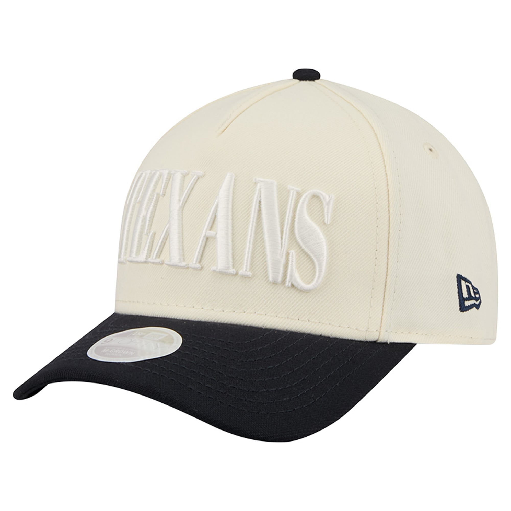 Women's New Era Cream/Navy Houston Texans Tonal A-Frame 9FORTY Adjustable Hat