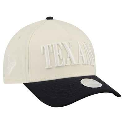 Houston Texans New Era Women's Tonal A-Frame 9FORTY Adjustable Hat - Cream/Navy