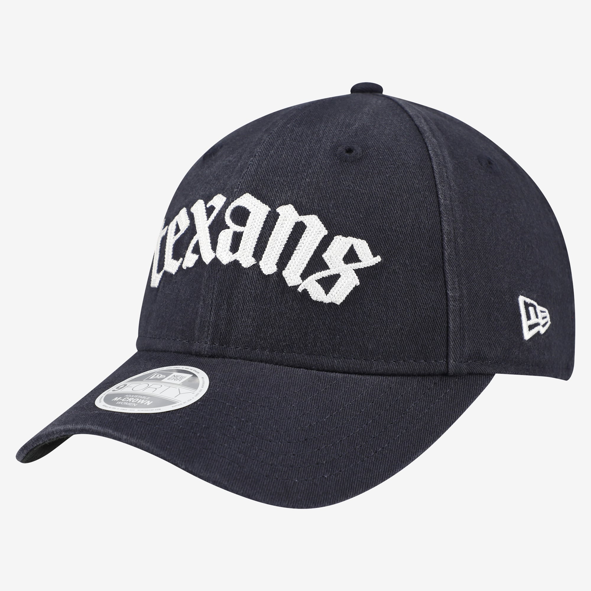 Casquette ajustable New Era 9FORTY M-Crown pour femme, bleu marine, Houston Texans, police gothique