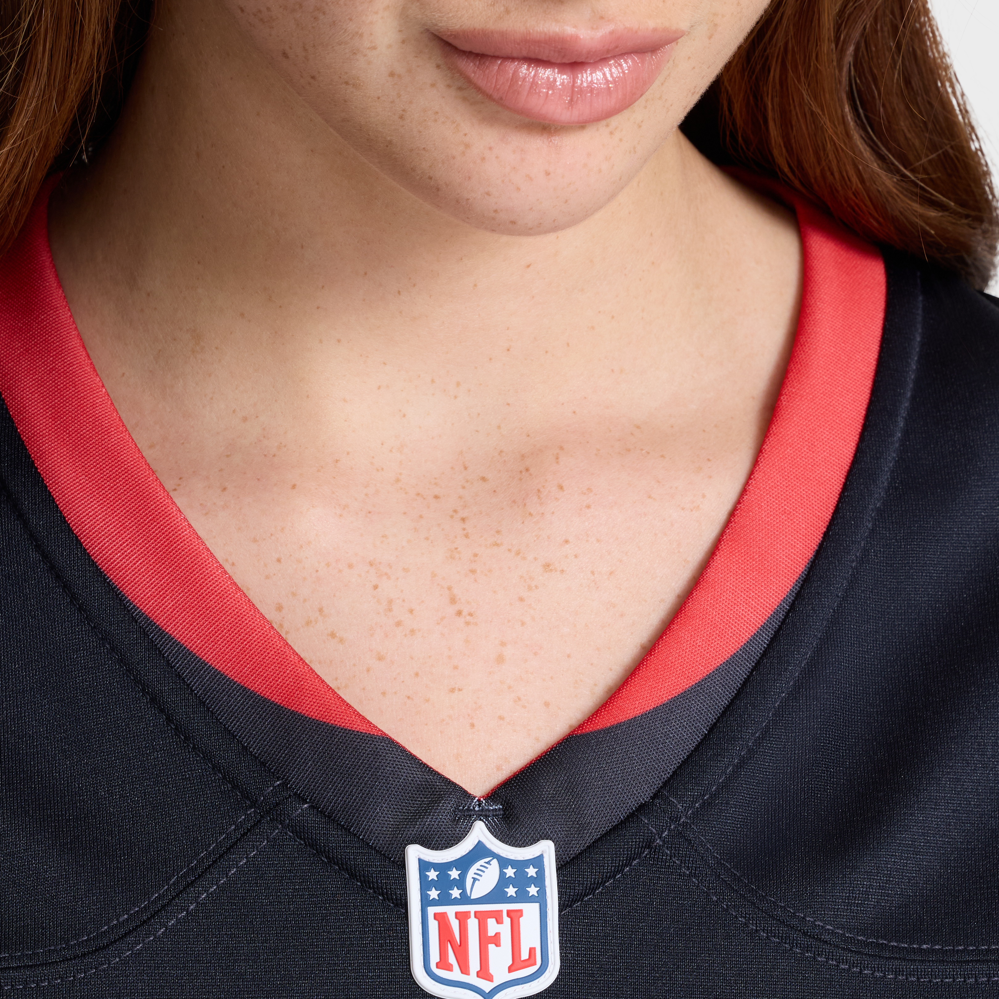 Maillot de match alternatif Nike Azeez Al-Shaair bleu marine des Houston Texans pour femmes