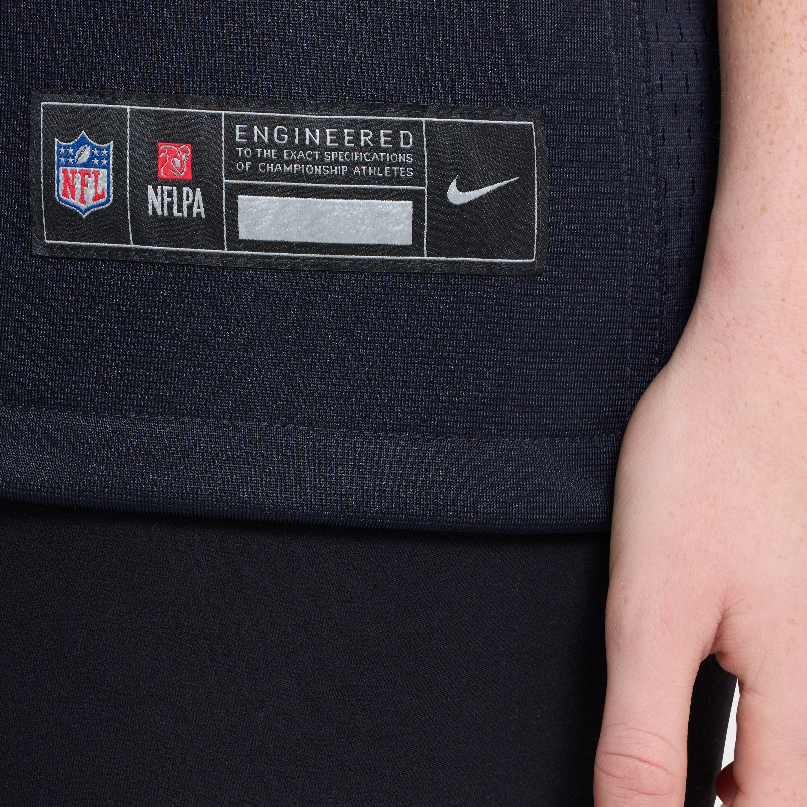 Maillot de match alternatif Nike Azeez Al-Shaair bleu marine des Houston Texans pour femmes