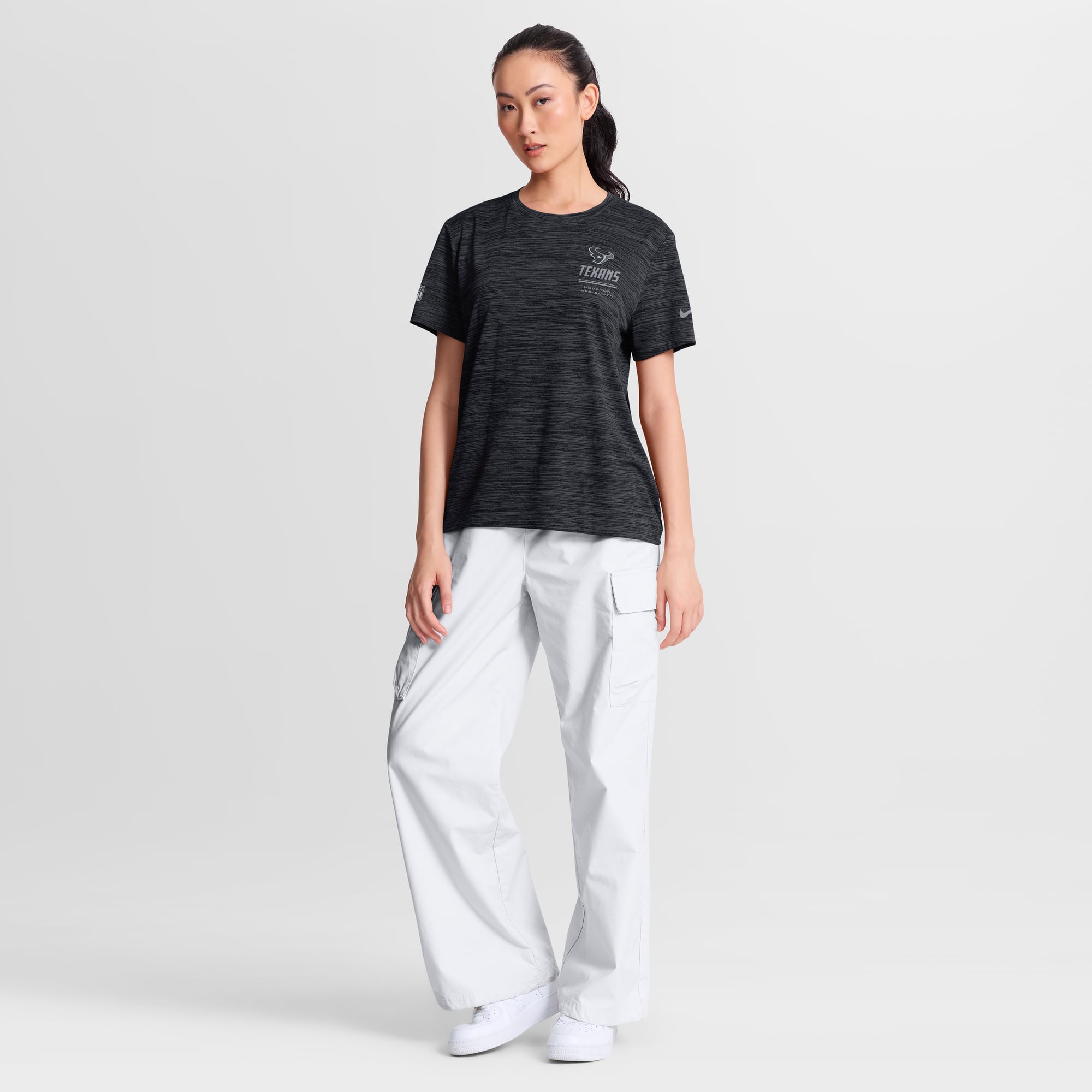 T-shirt Nike noir pour femme Houston Texans Sideline Velocity Dri-FIT