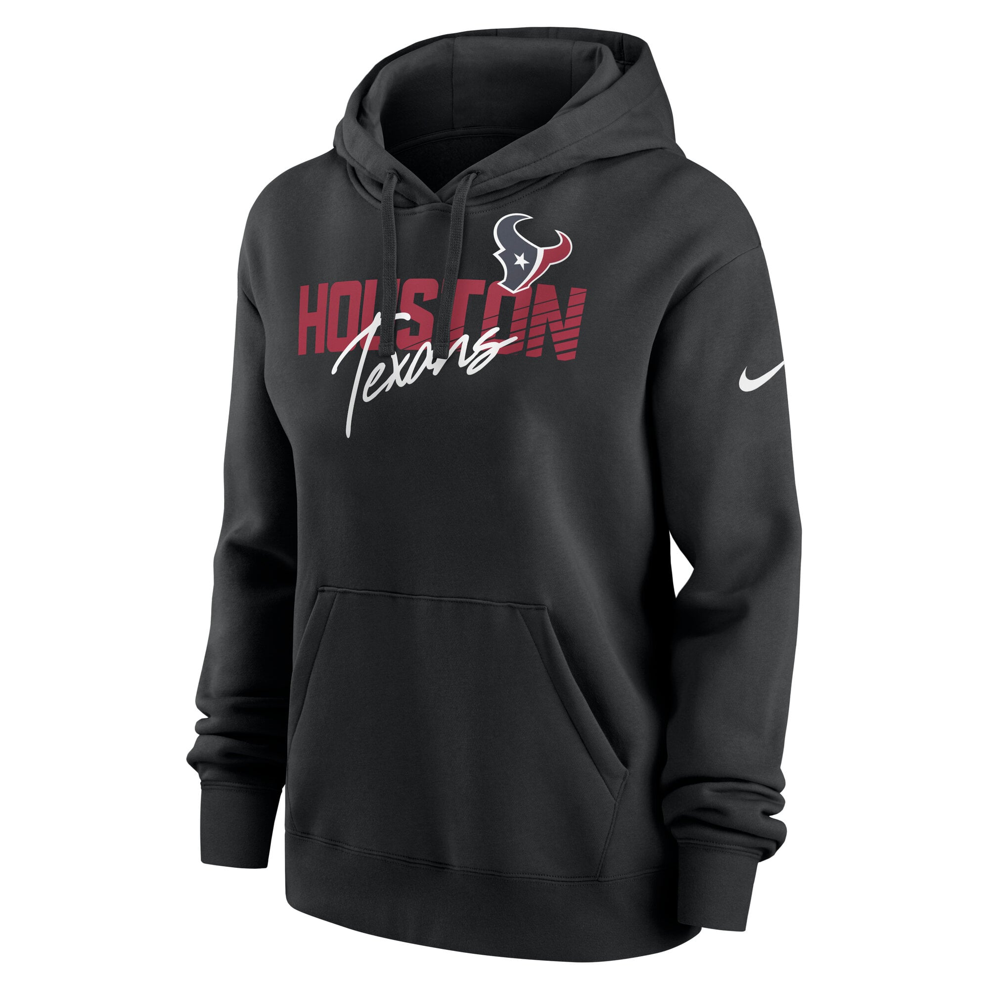 Women's Nike Black Houston Texans Wordmark Club Fleece Hoodie