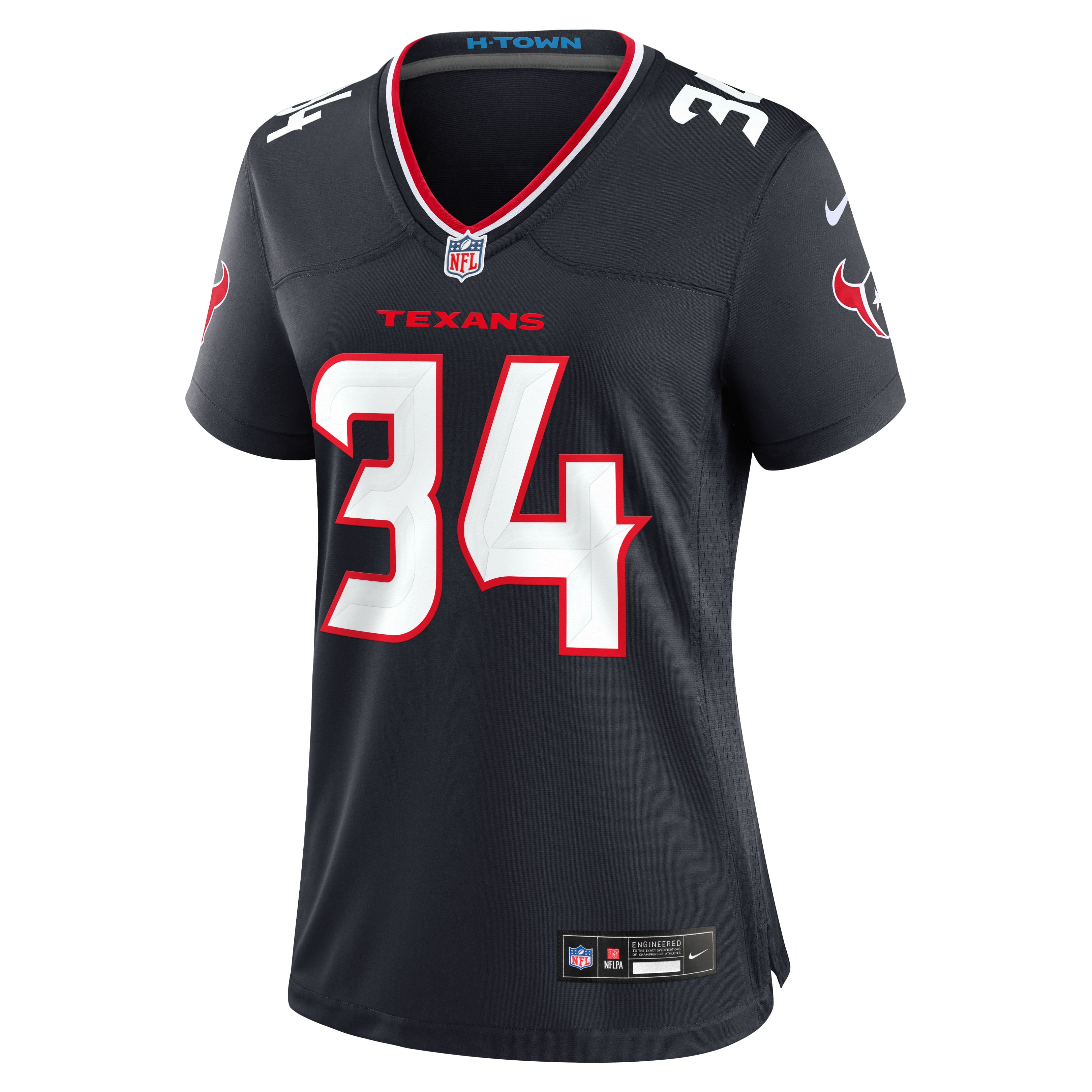 Maillot de match Nike Bryce Hall bleu marine des Houston Texans pour femmes