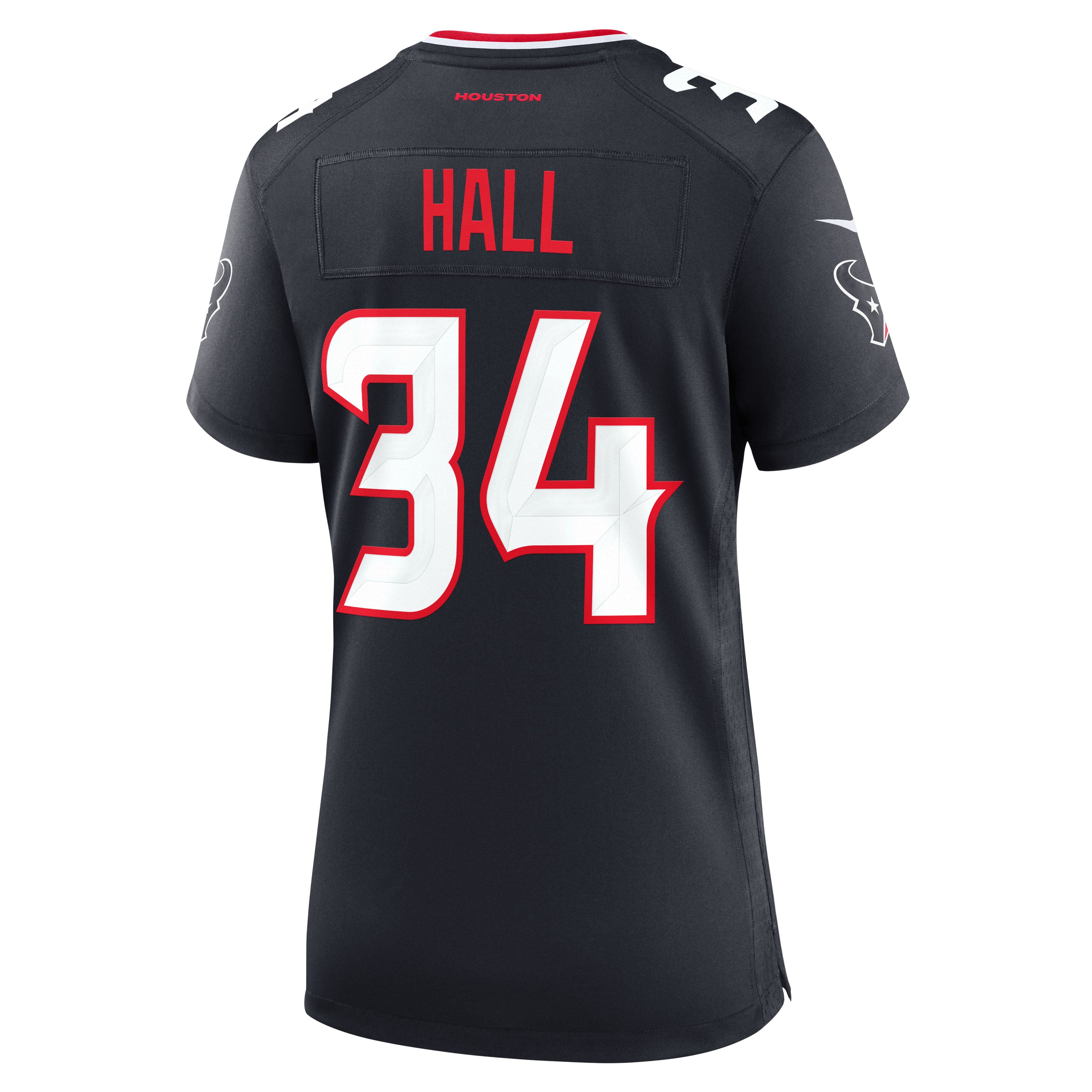 Maillot de match Nike Bryce Hall bleu marine des Houston Texans pour femmes