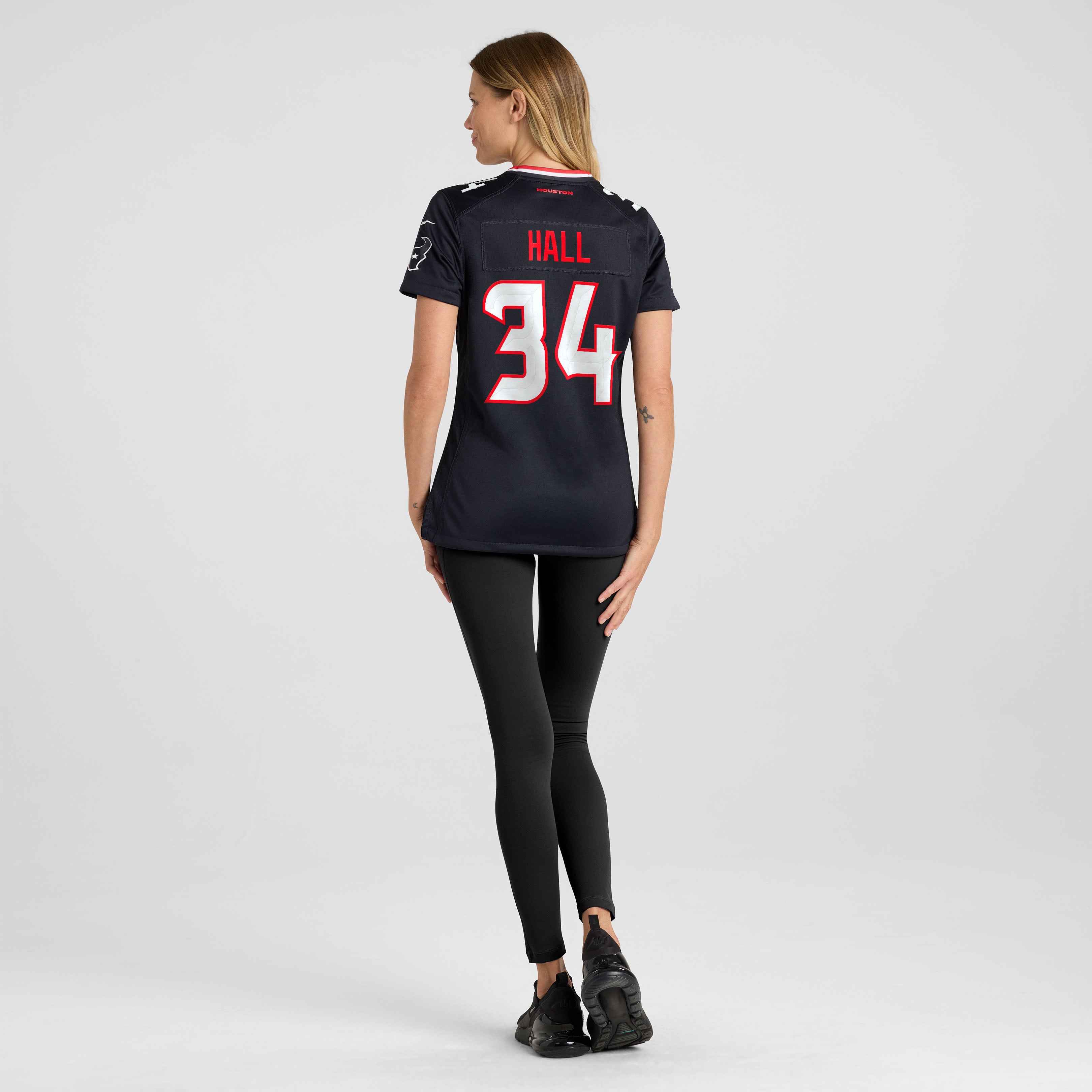 Maillot de match Nike Bryce Hall bleu marine des Houston Texans pour femmes