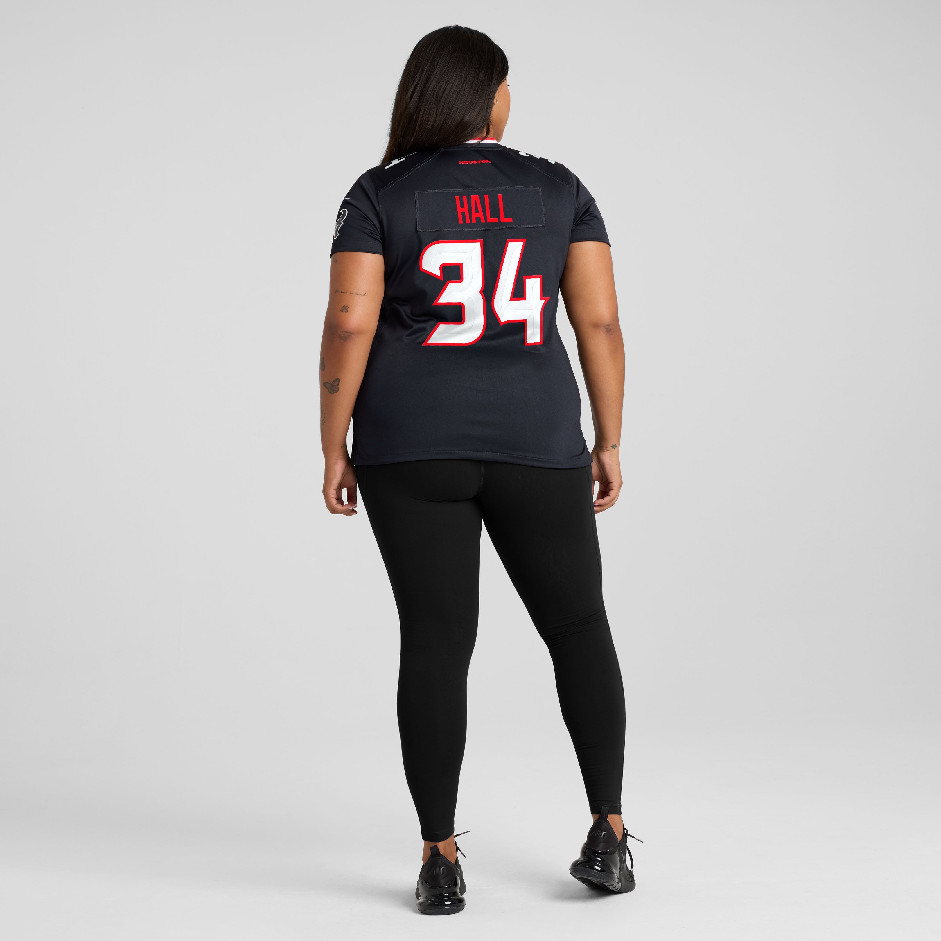 Maillot de match Nike Bryce Hall bleu marine des Houston Texans pour femmes