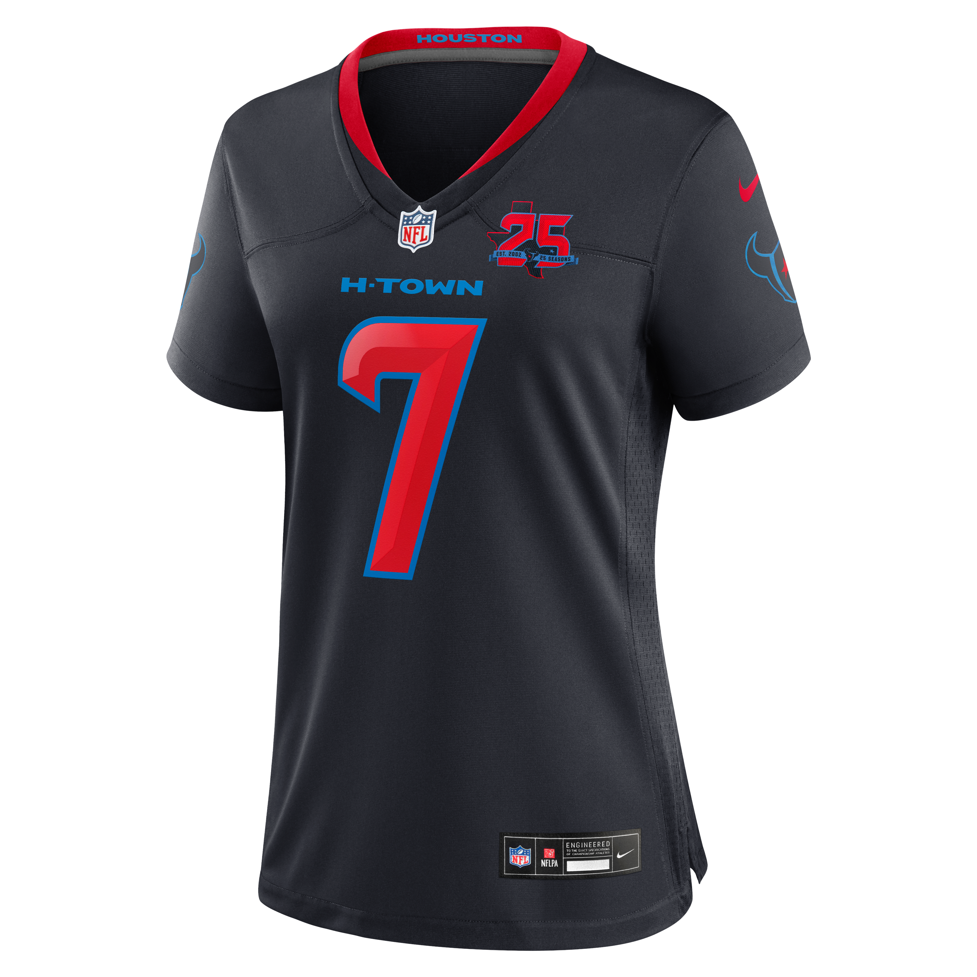 Maillot de match Nike C.J. Stroud bleu marine des Houston Texans, édition alternative 25e saison, pour femme
