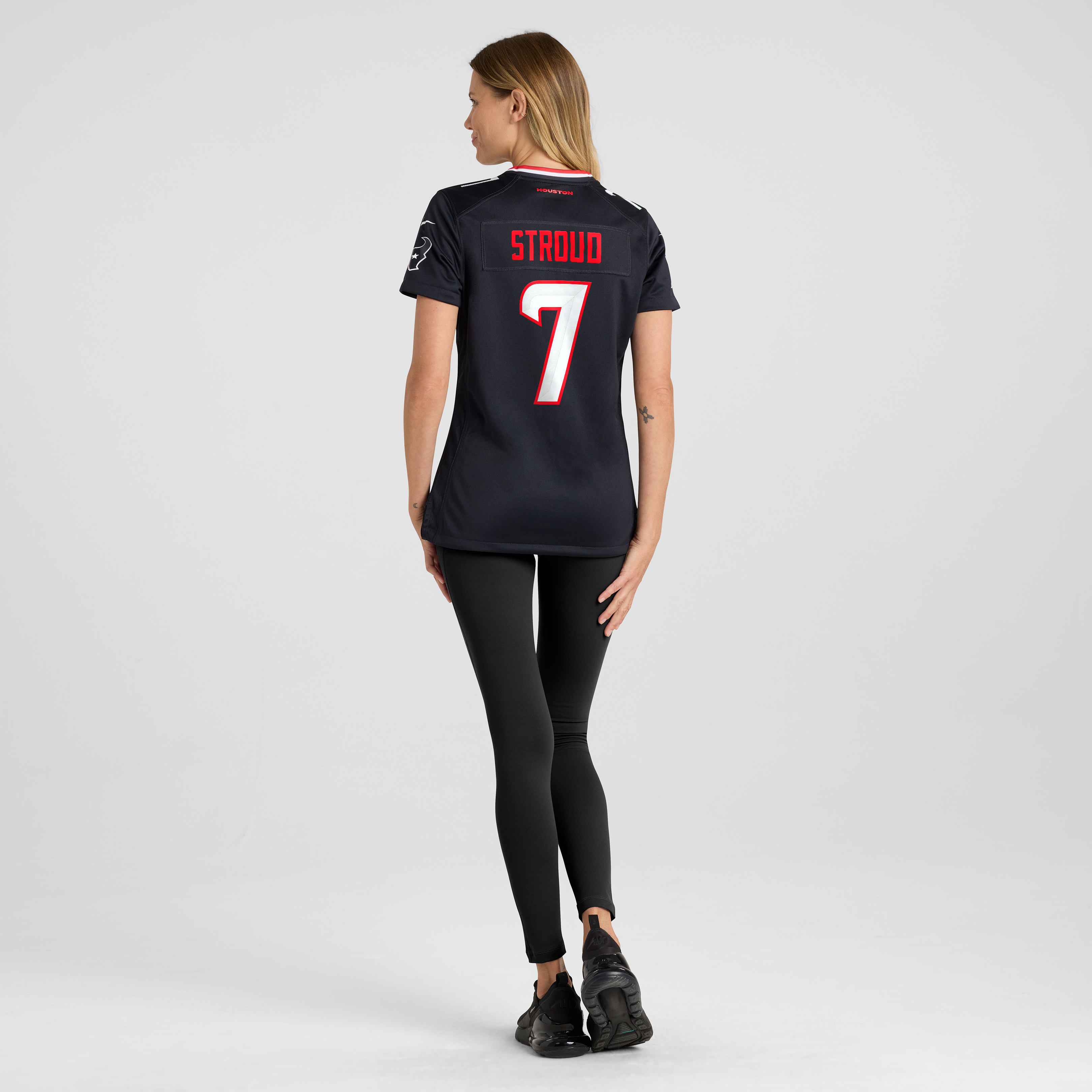 Maillot de match Nike C.J. Stroud bleu marine pour femme, Houston Texans, 25e saison