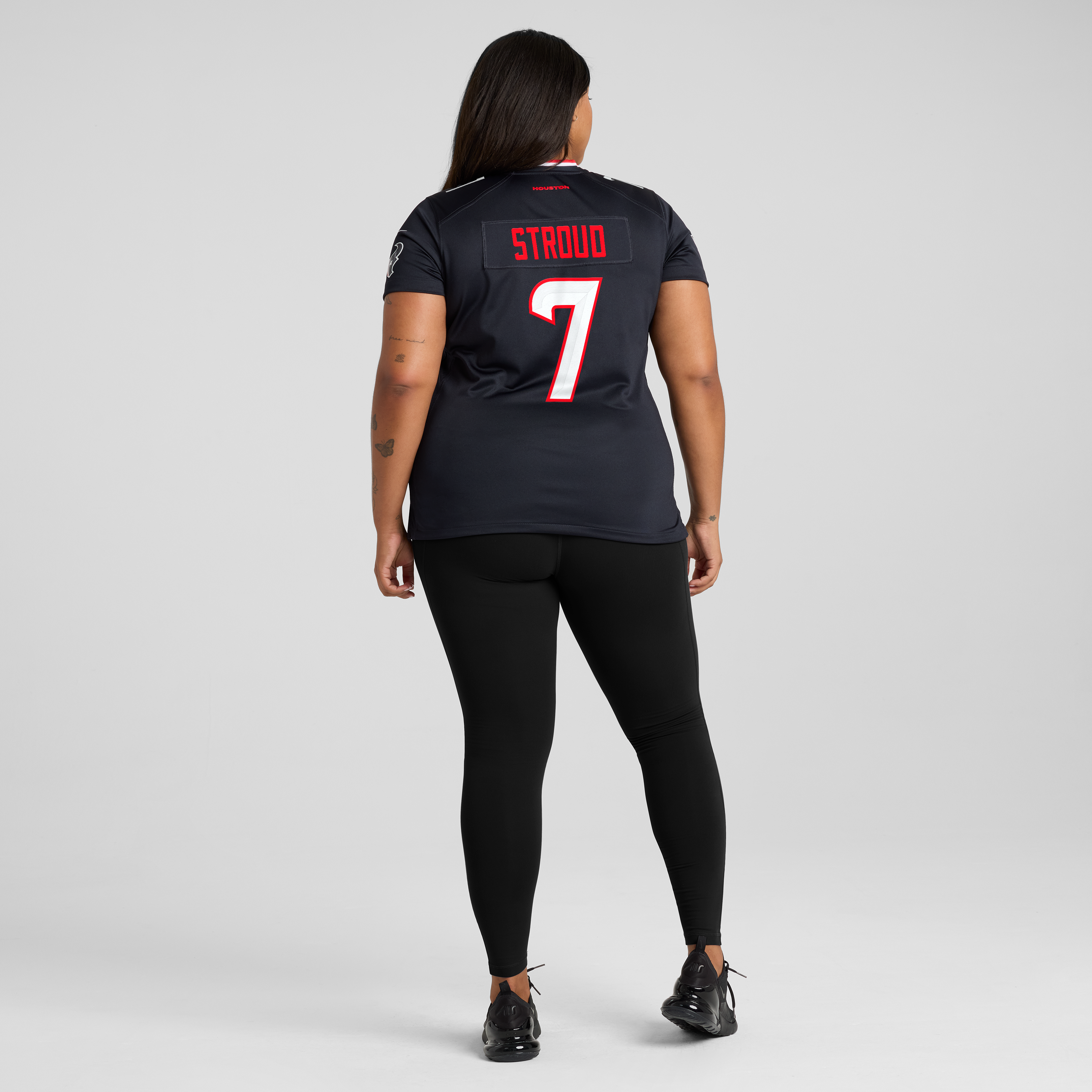 Maillot de match Nike C.J. Stroud bleu marine pour femme, Houston Texans, 25e saison