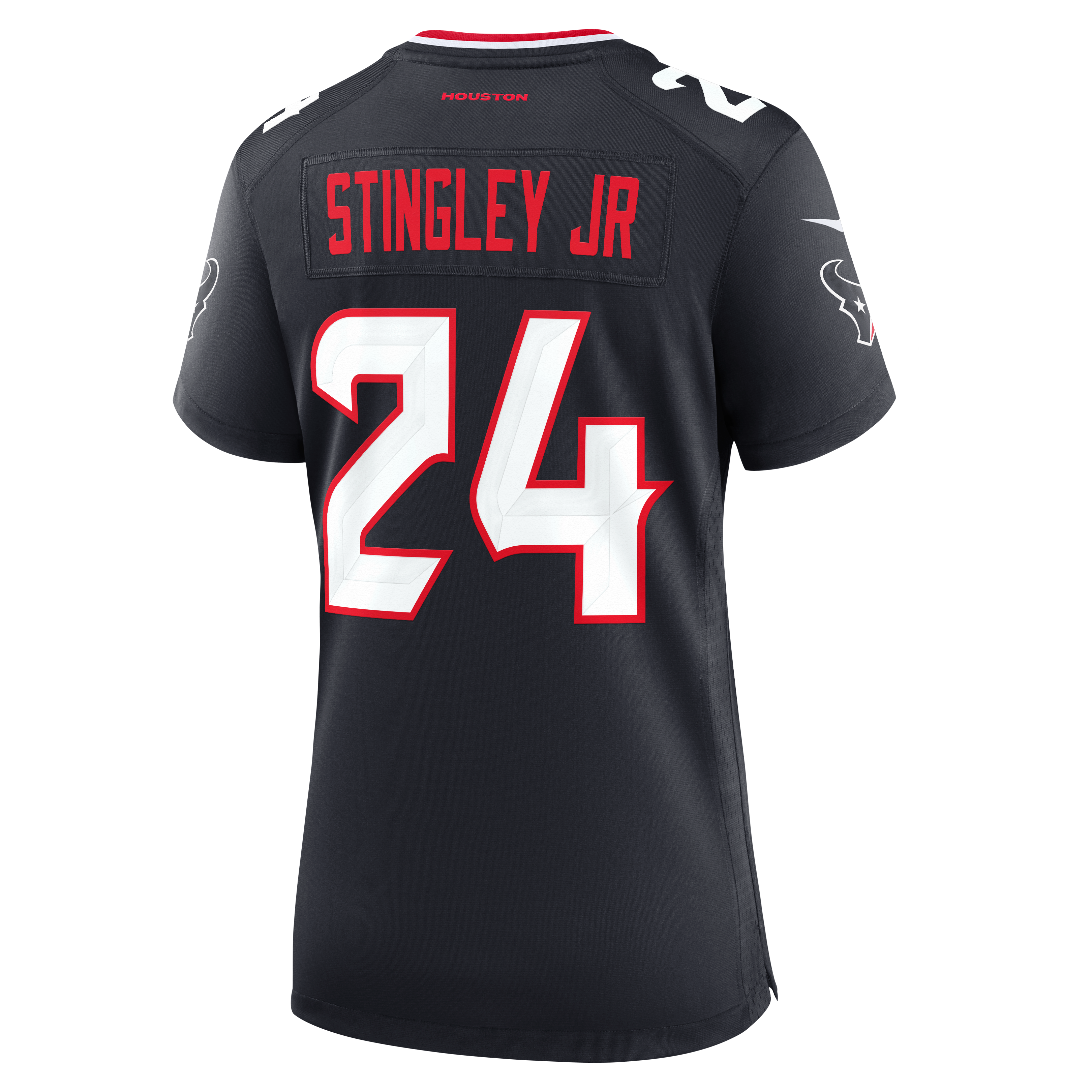 Maillot Nike Derek Stingley Jr. bleu marine des Houston Texans pour femme, commémorant la 25e saison de l'équipe