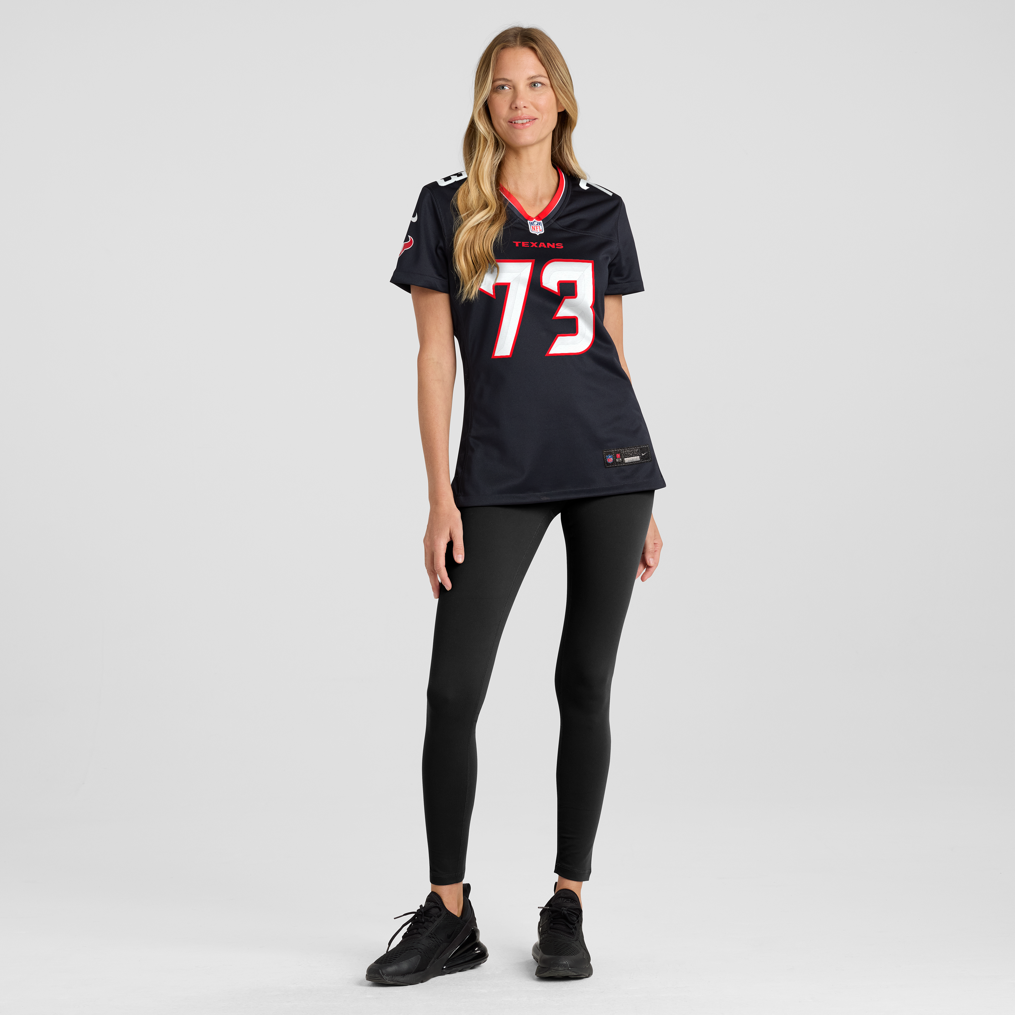 Maillot de match Nike Derrick Graham bleu marine des Houston Texans pour femmes