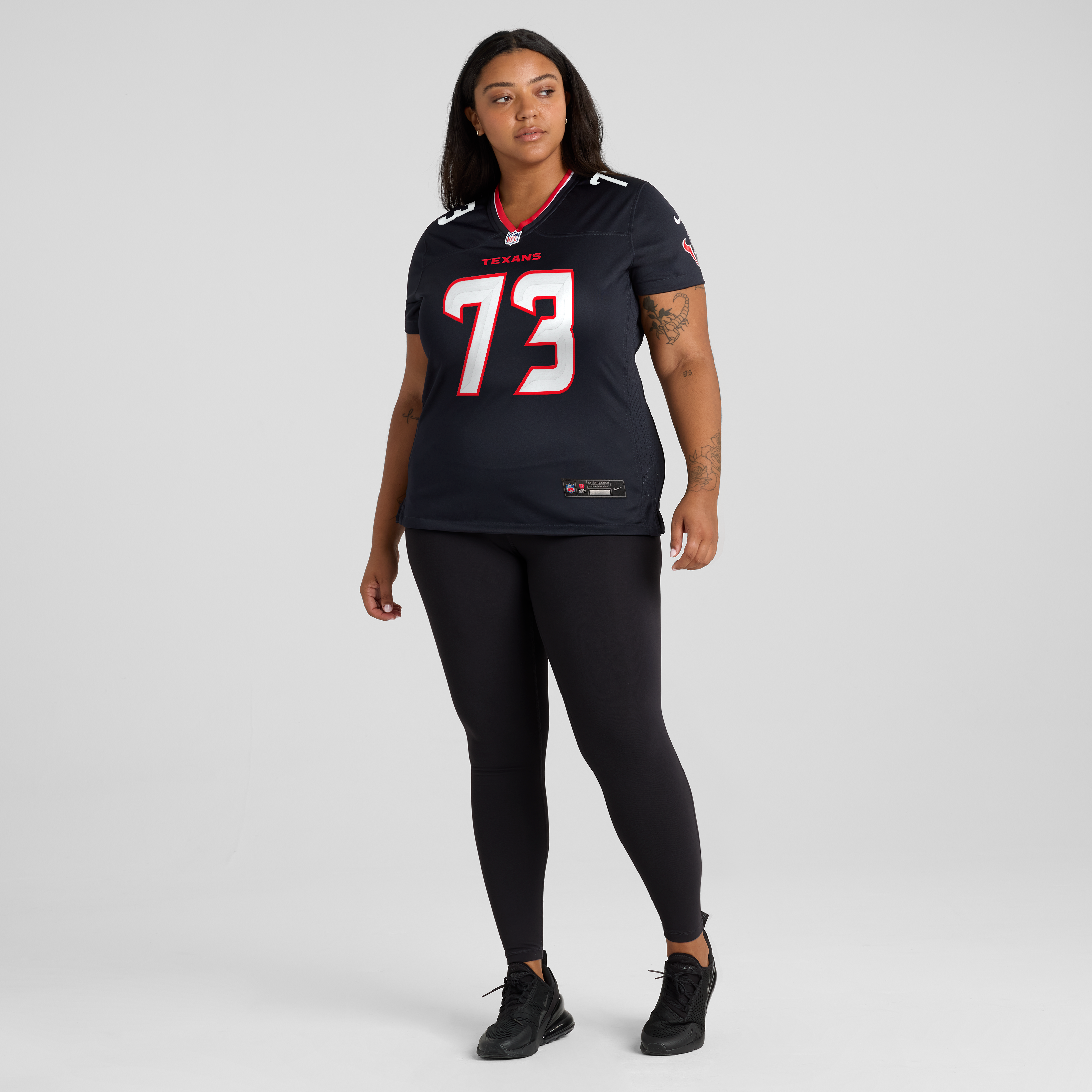 Maillot de match Nike Derrick Graham bleu marine des Houston Texans pour femmes