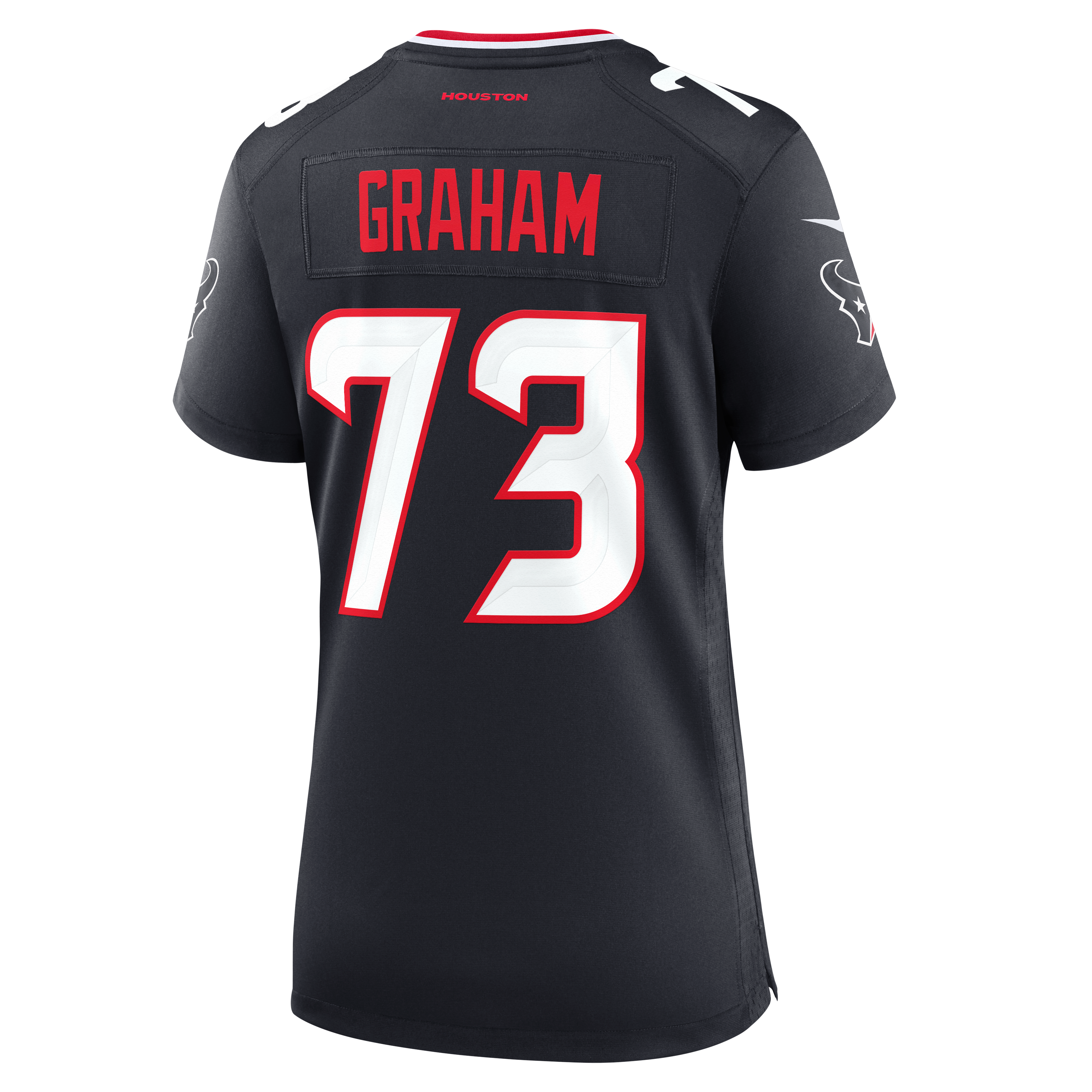 Maillot de match Nike Derrick Graham bleu marine des Houston Texans pour femmes