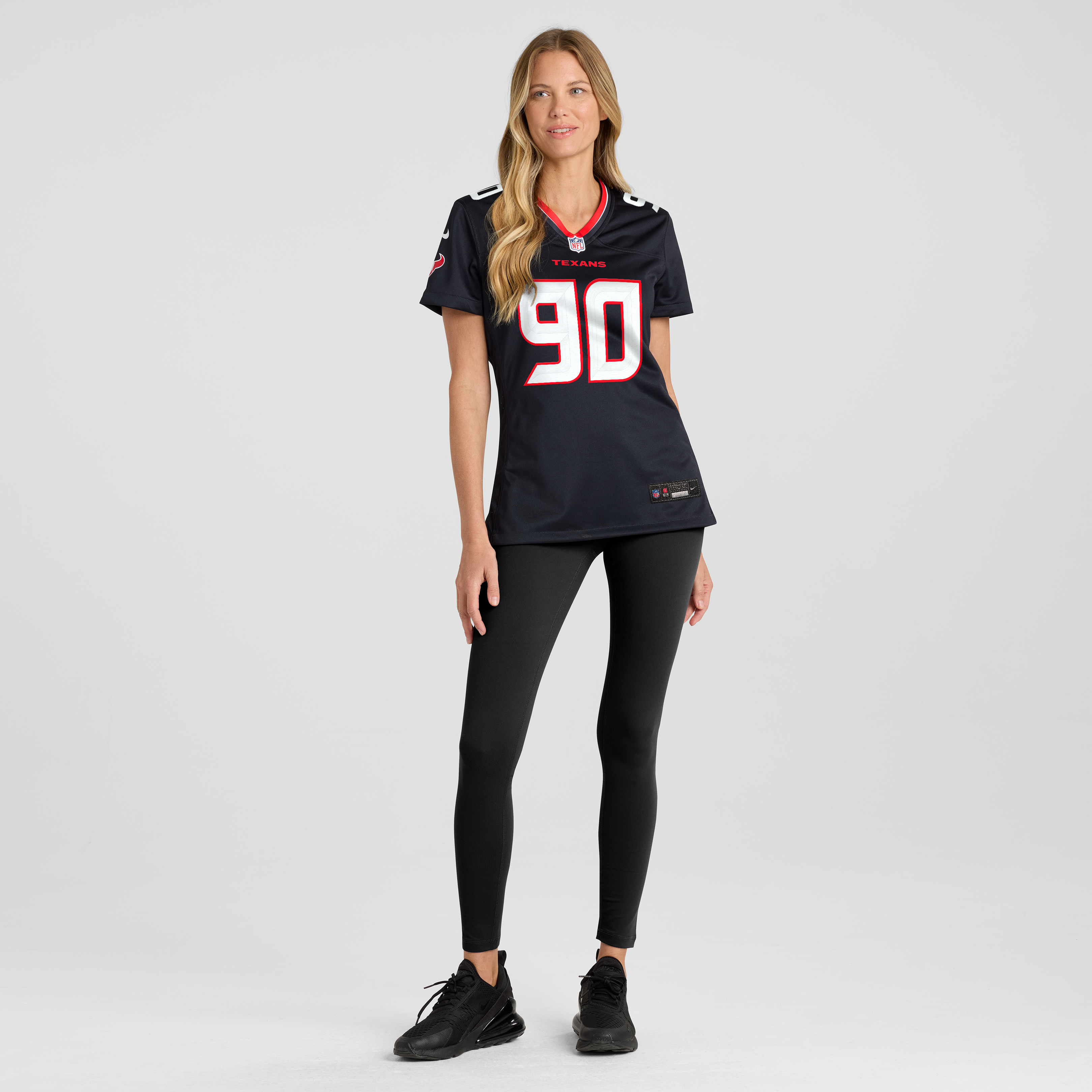 Maillot de match Nike Jadeveon Clowney bleu marine des Houston Texans pour femmes