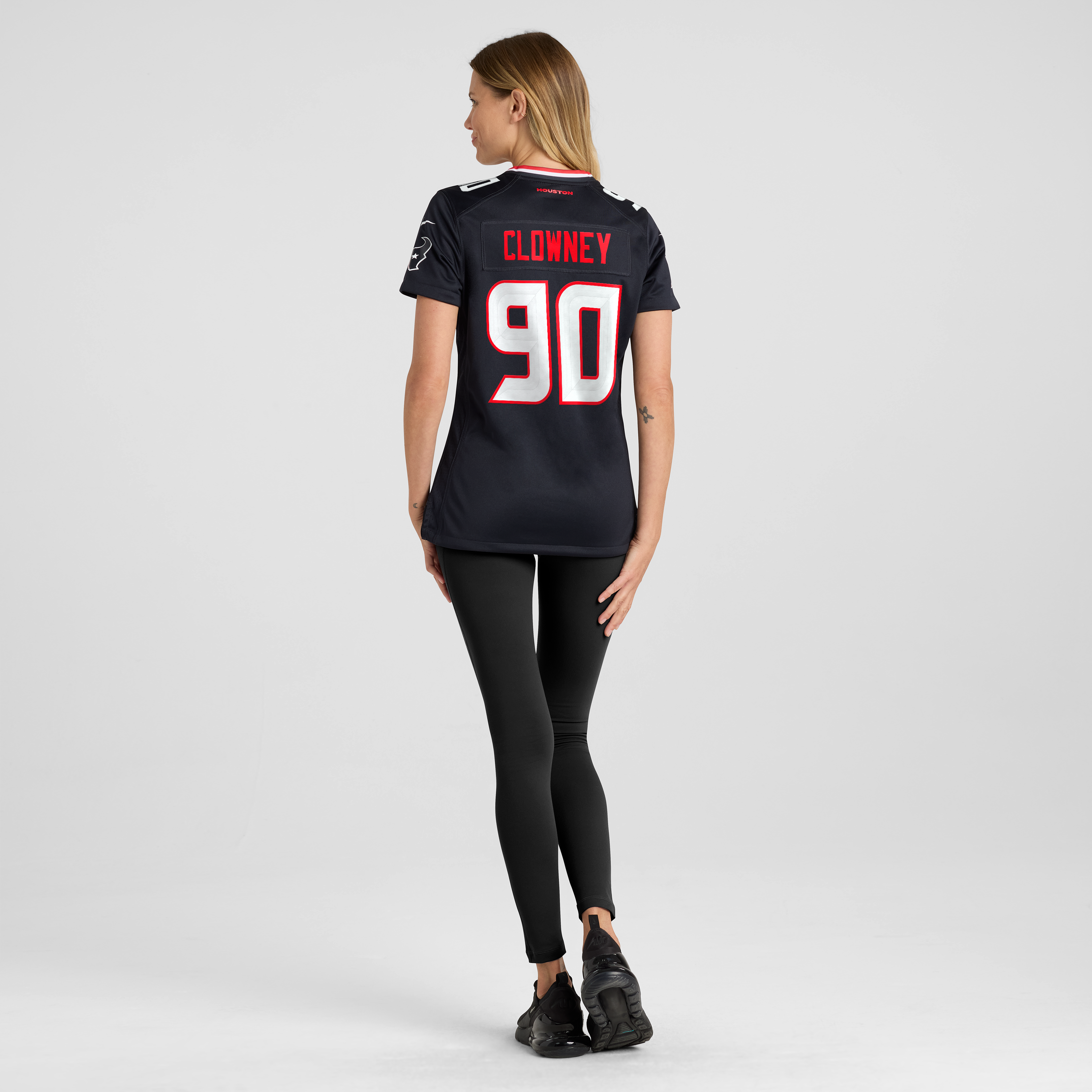 Maillot de match Nike Jadeveon Clowney bleu marine des Houston Texans pour femmes